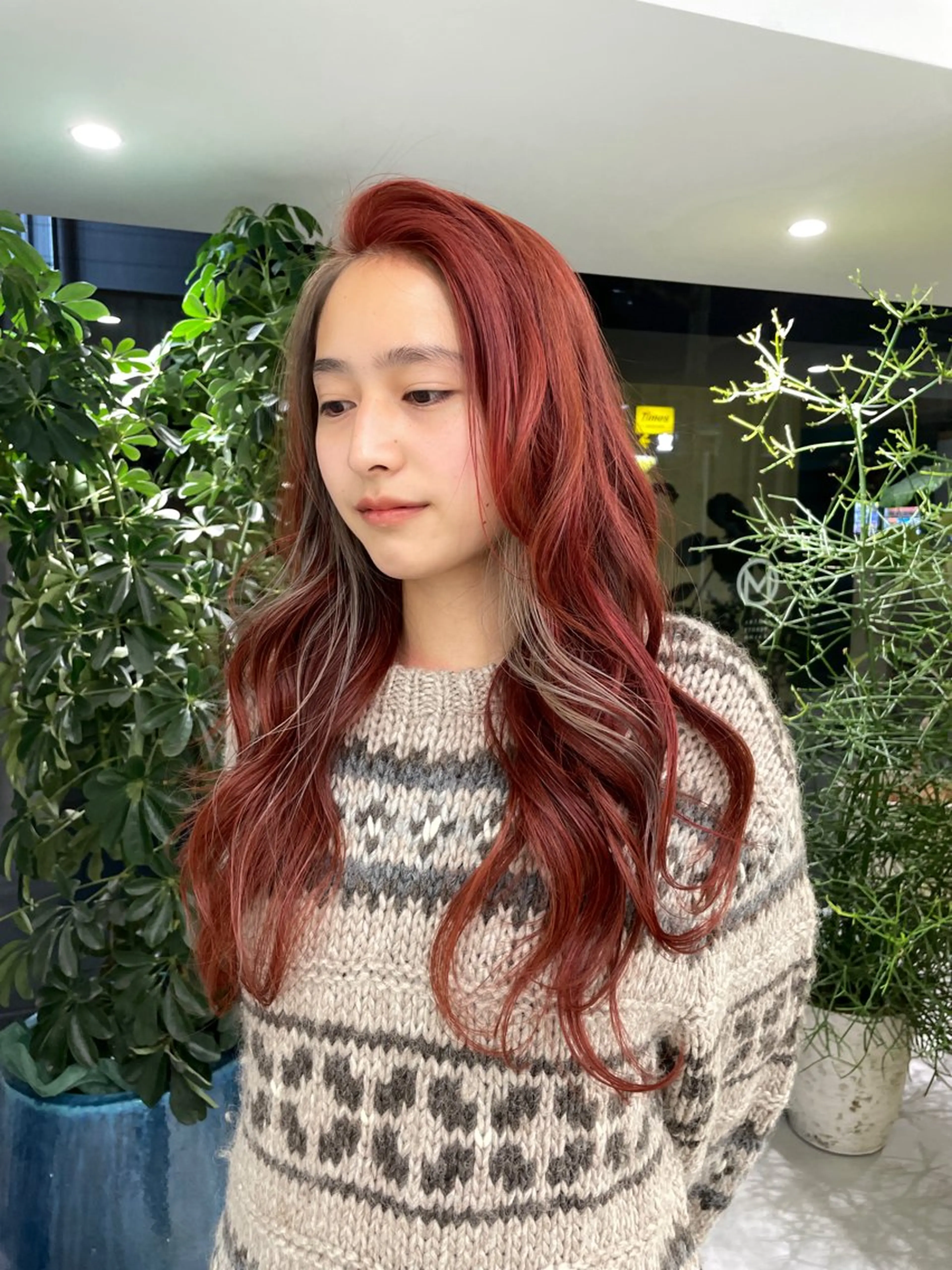 カラー ブリーチ ダブルカラー ブリーチなしカラー 縮毛矯正 ヘアカラー hairsalon M所属・堀 愛希子のヘアスタイル