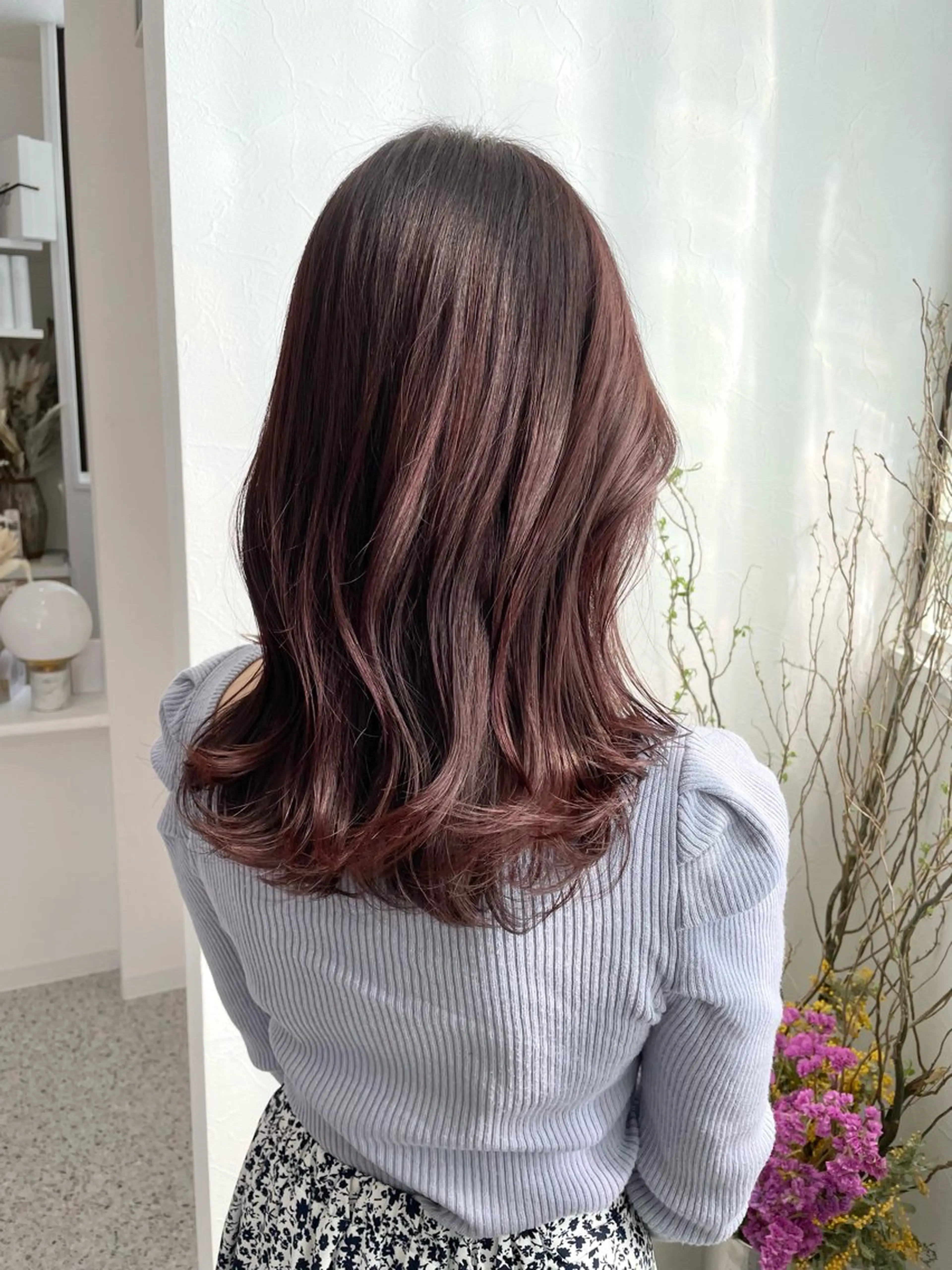 ミディアム カラー ヘアアレンジ カット ヘアカラー トリートメント JIEN 🌷 sakuraのヘアスタイル