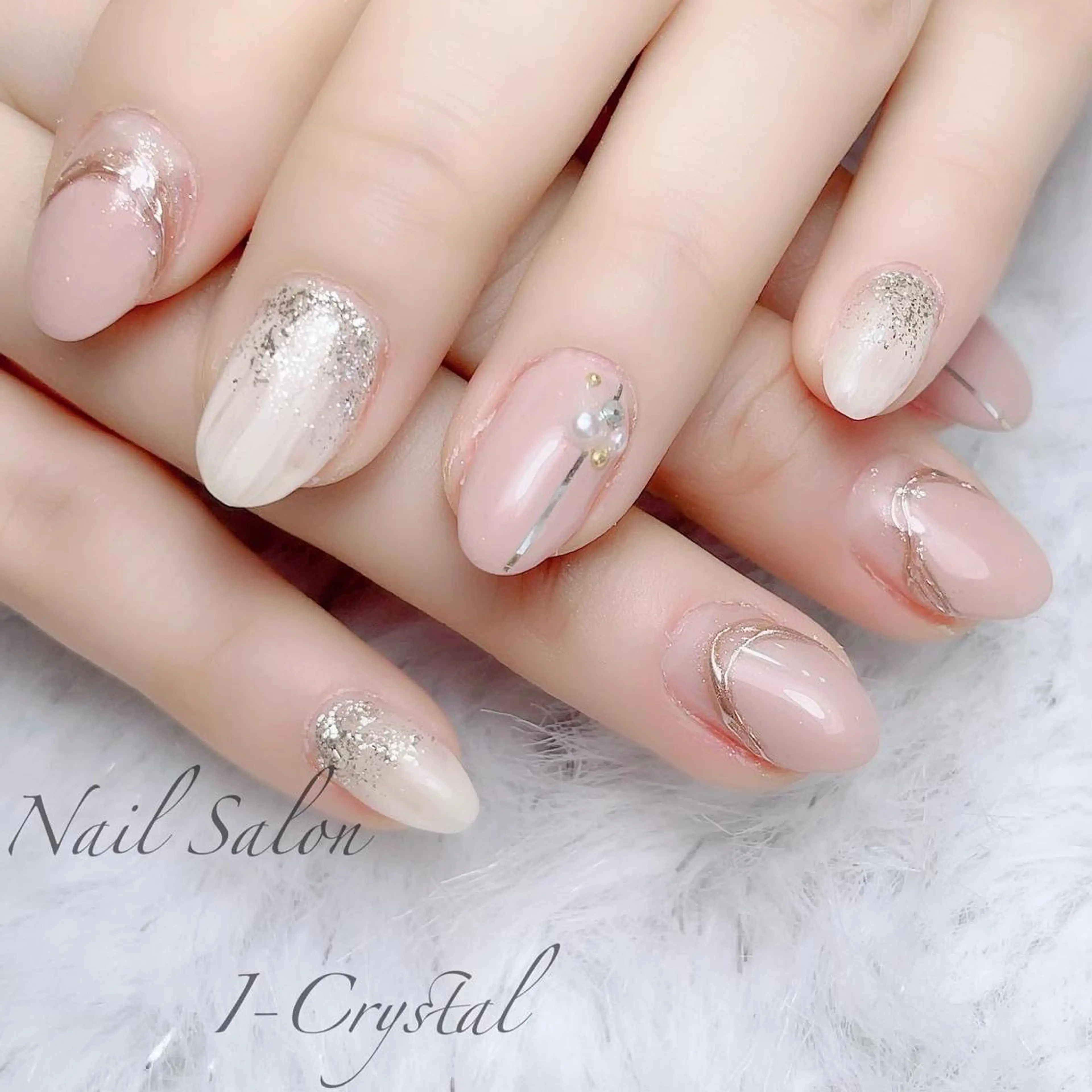 ネイル ニュアンスネイル ピンク NailSalon  I-Crystal所属・中村 郁美のネイルデザイン