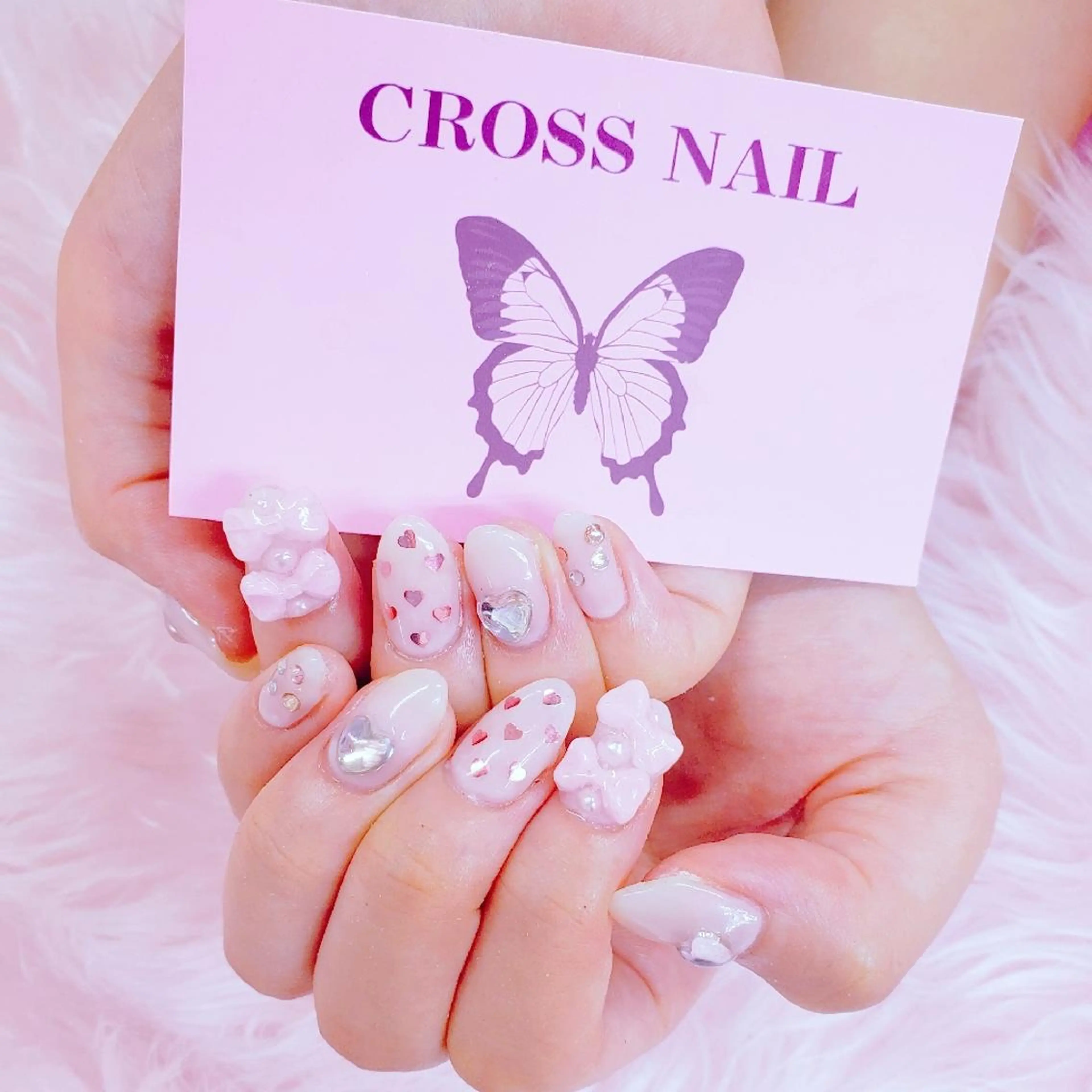 ネイル 長さ出し 氷ネイル・うるうるネイル 韓国ネイル ネイルチップ CROSS SALON/Lazy所属・CROSS  クロス　のネイルデザイン