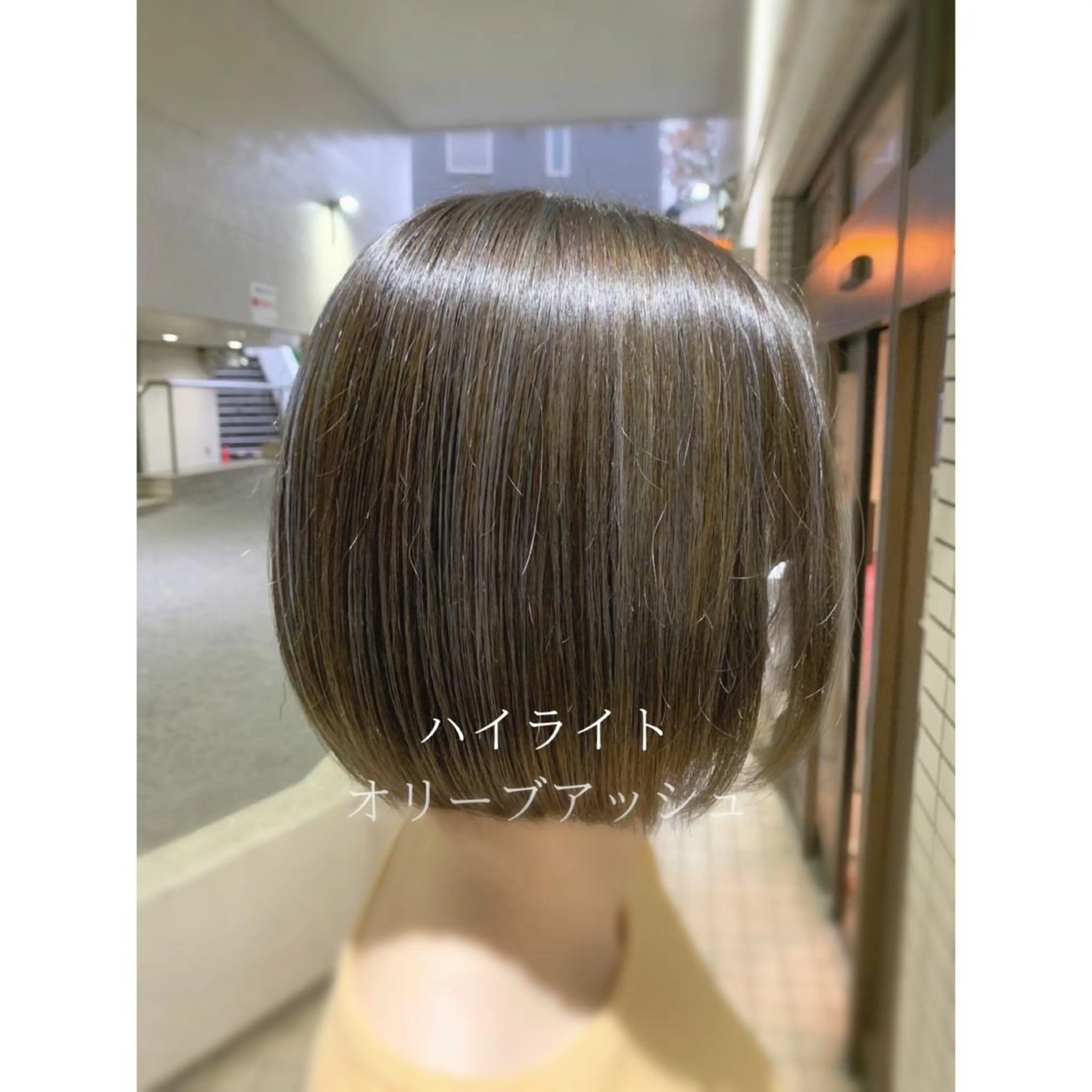 ショート カラー アッシュ ハイライトカラー オリーブアッシュ ボブ ハイライト ✨縮毛矯正✨髪質改善 ナカシマ ユミのヘアスタイル