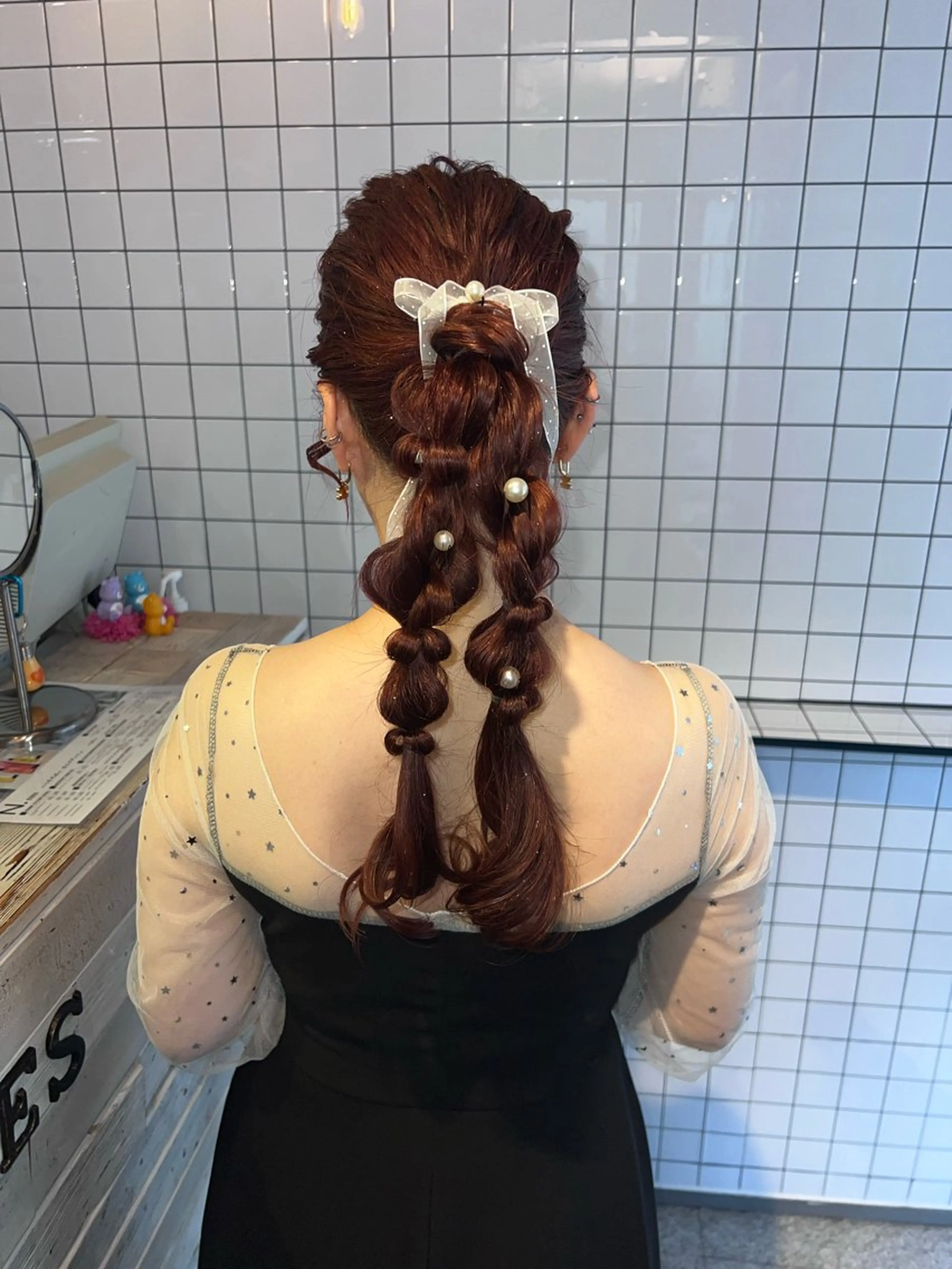 ヘアアレンジ 結婚式・ブライダル ヘアセット 個性的カラー ☆≡ねねのヘアスタイル