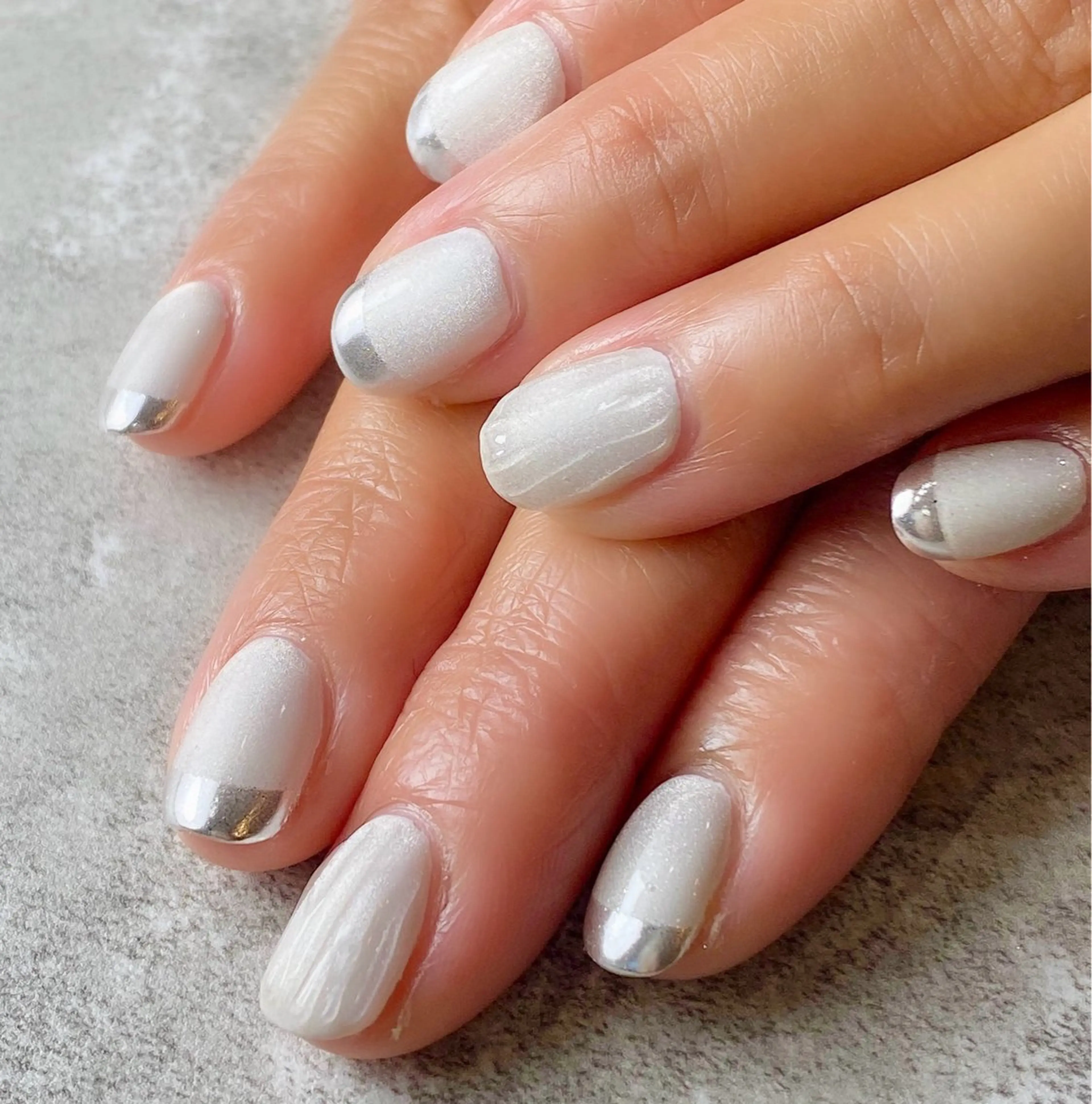 ネイル フレンチネイル マグネットネイル ミラーネイル ハンドネイル Narumi nailのネイルデザイン