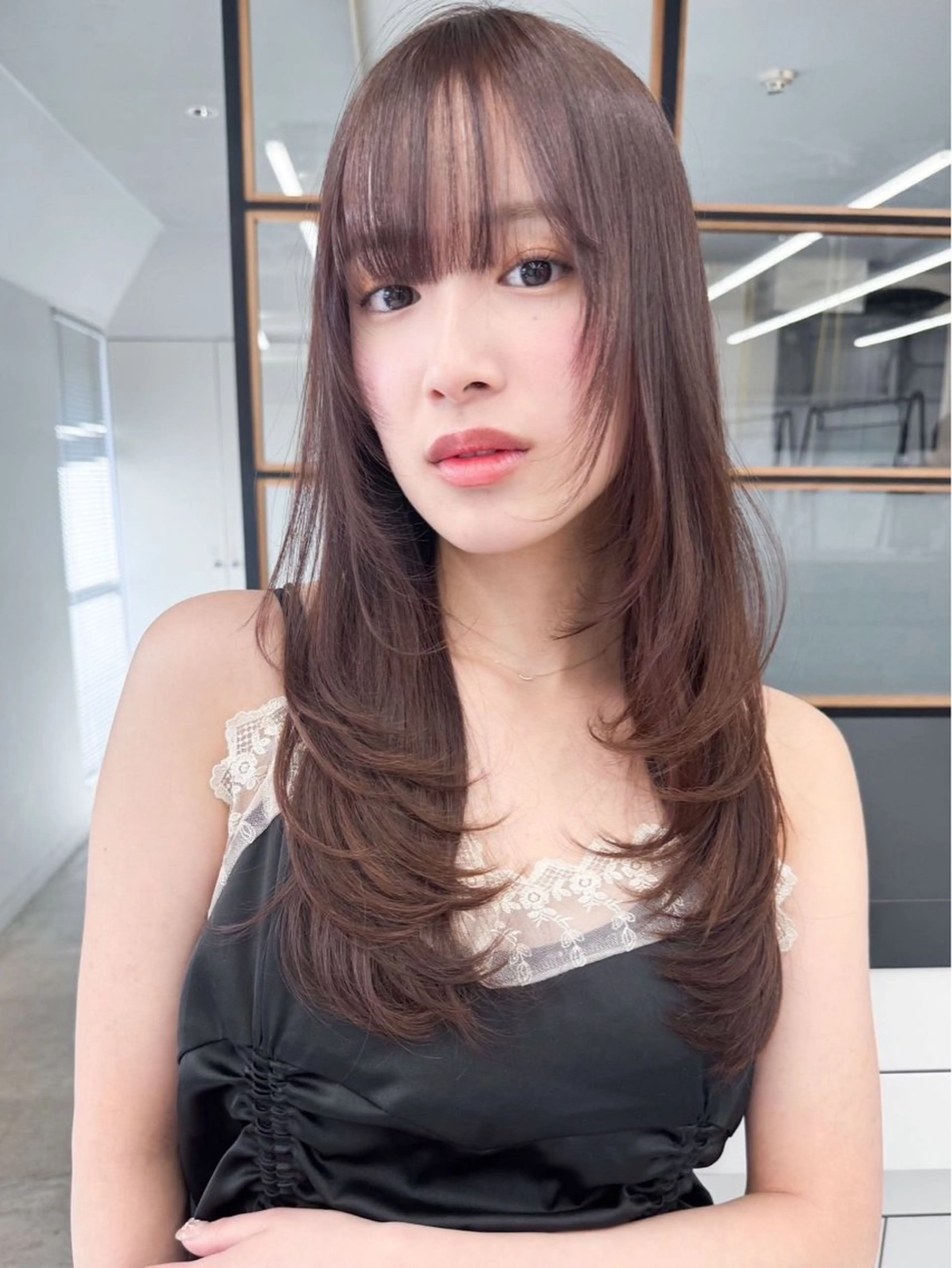 ロング 韓国風ヘア レイヤーカット カット ヘアカラー 艶カラー/縮毛矯正 /雨森大晃のヘアスタイル