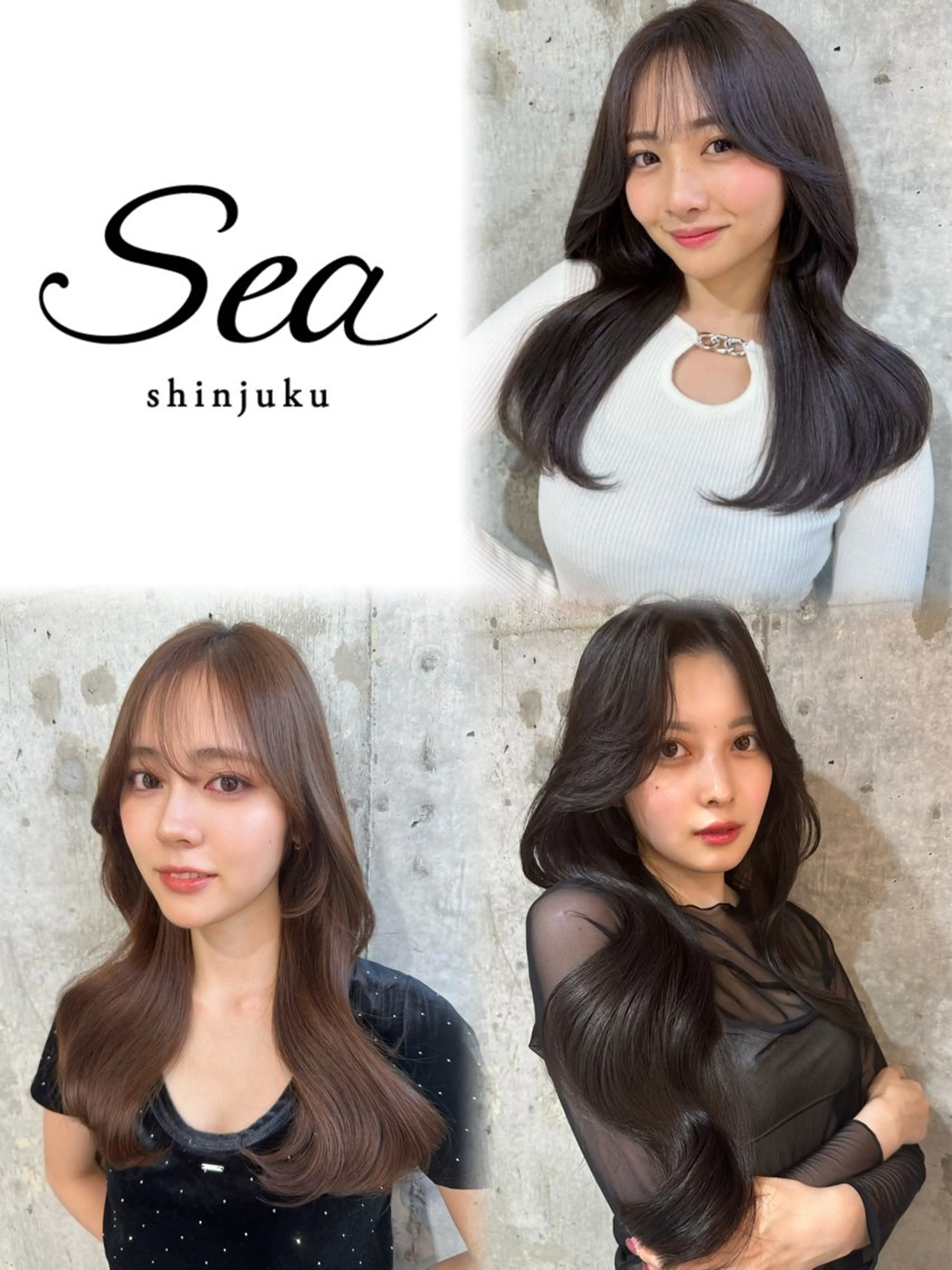 セミロング カラー ベージュカラー 黒髪 ブルーカラー ブルーブラック ブラウンカラー カット ヘアカラー トリートメント ヘッドスパ ヘアセット 韓国レイヤー/透明感 カラー/髪質改善角所のヘアスタイル
