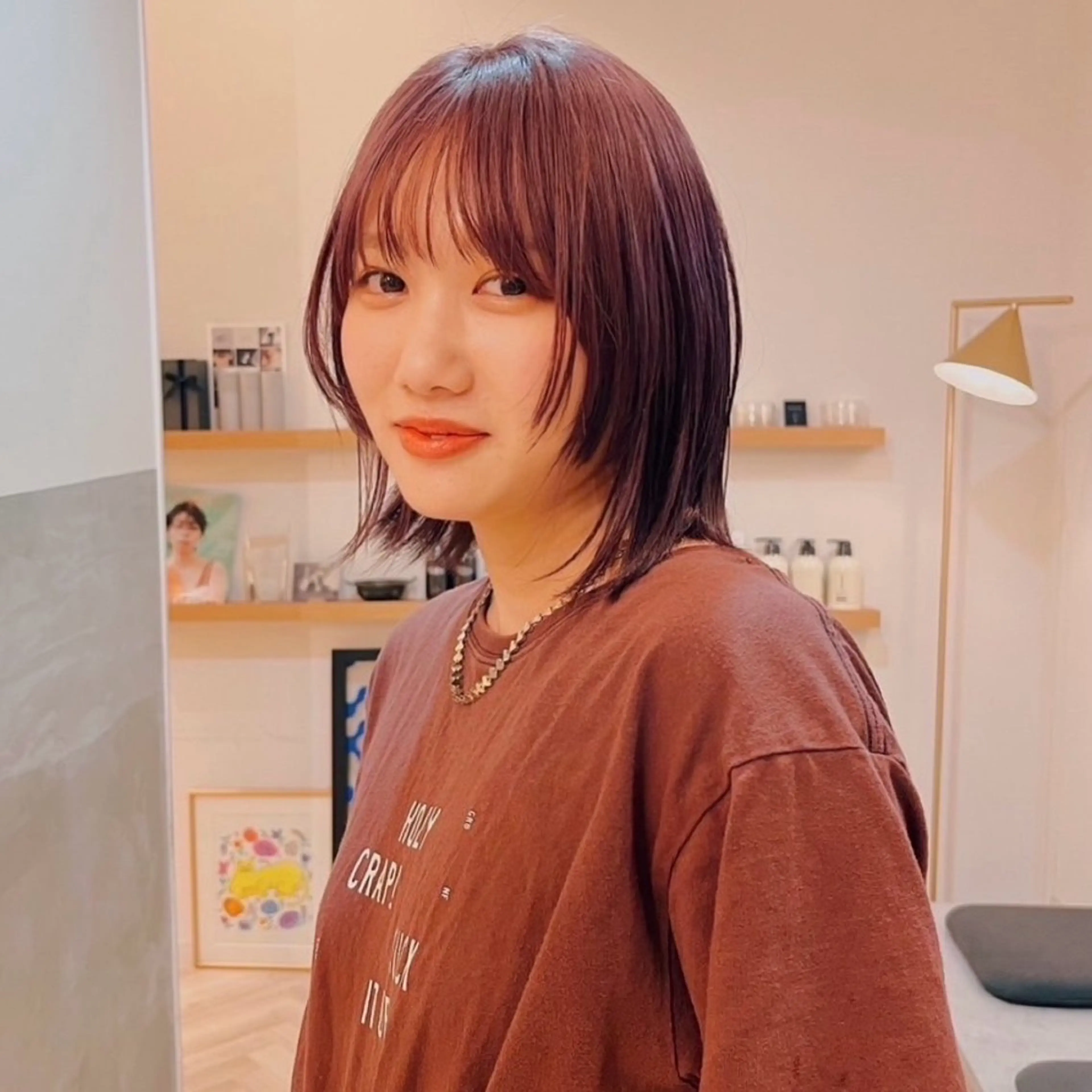 ショート カラー 顔まわりレイヤー レイヤーカット このか/似合わせ/ 透明感/ダブルカラーのヘアスタイル