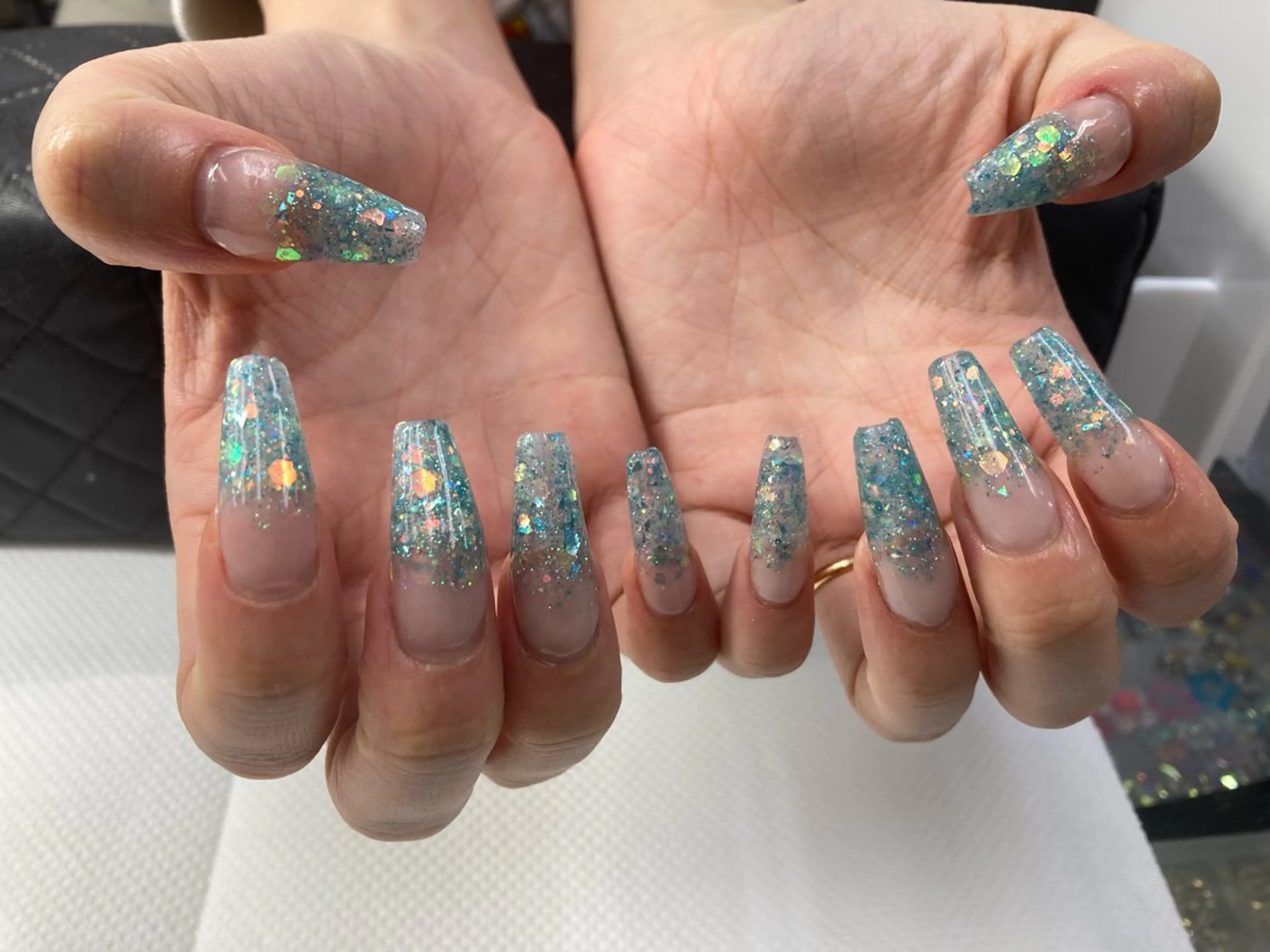 ネイル ラメ(グリッター) ラメグラデーション スカルプネイル My nail 葉月のネイルデザイン
