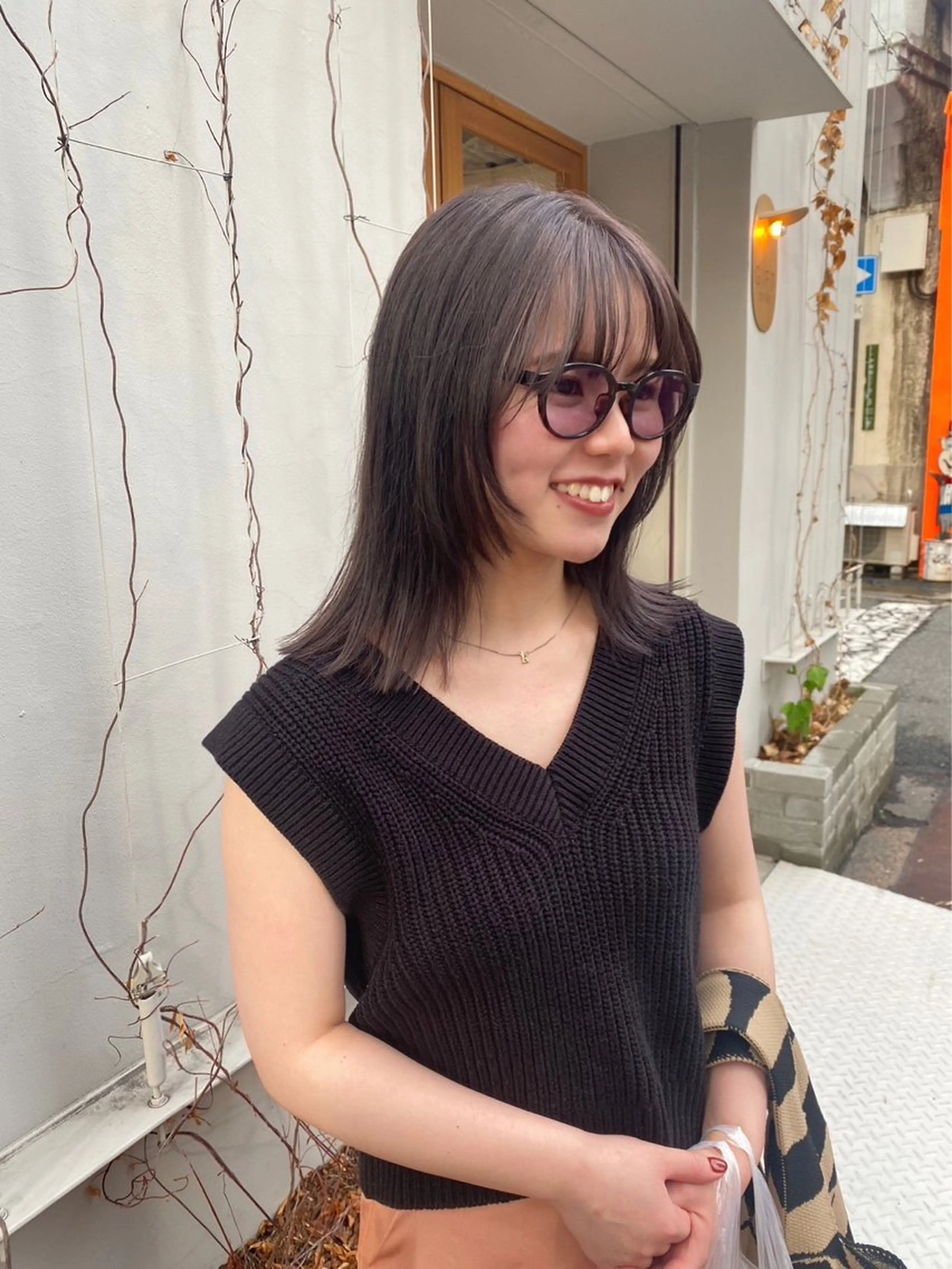 ミディアム カラー グレージュ ラベンダーカラー ラベンダーグレージュ ラベンダーグレー トリートメント ヘアカラー 橋本叶夢/ ショートヘア/パーマのヘアスタイル