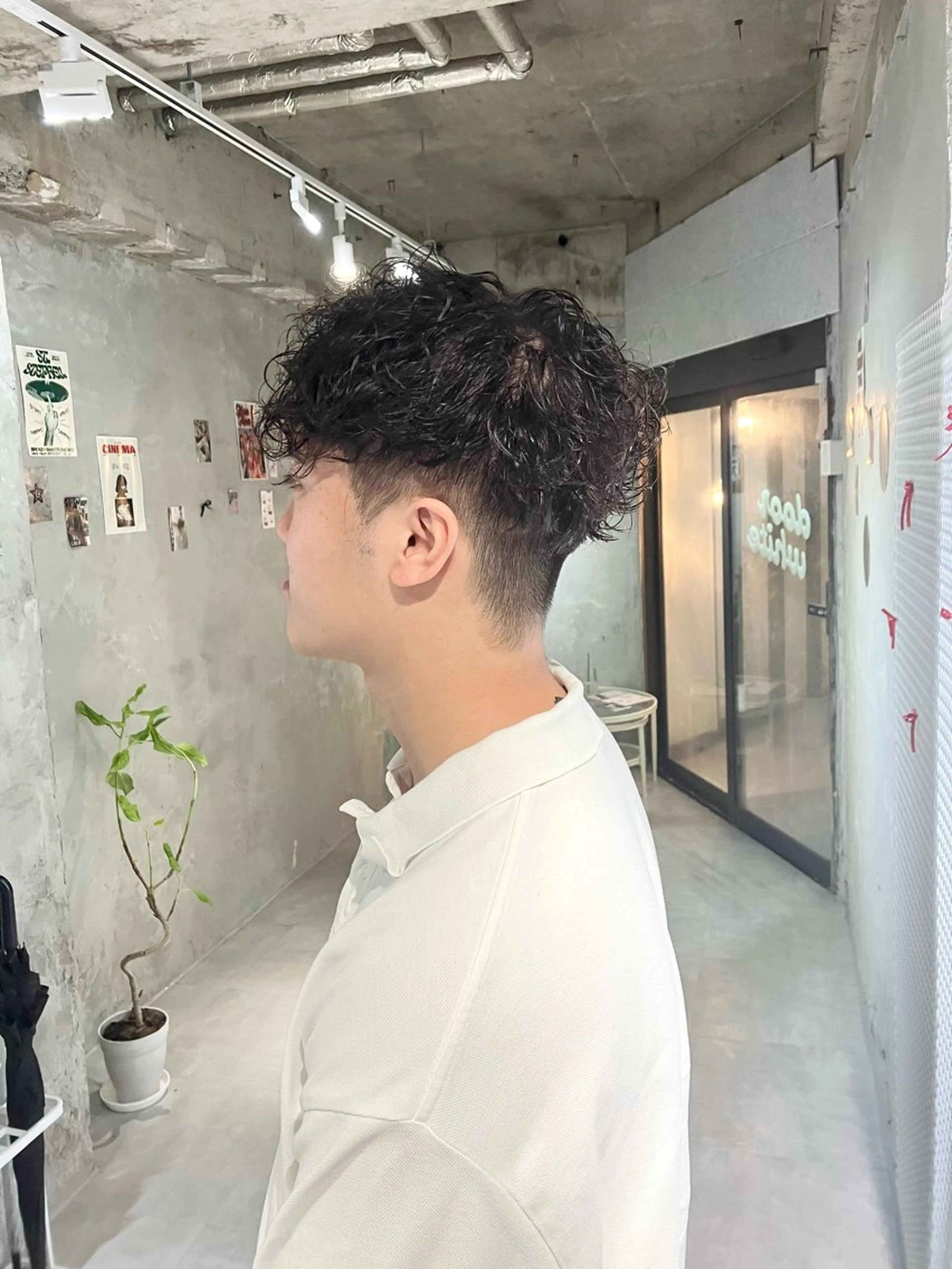 ショート パーマ メンズ スペインカール カット パーマ トリートメント door white hideのヘアスタイル
