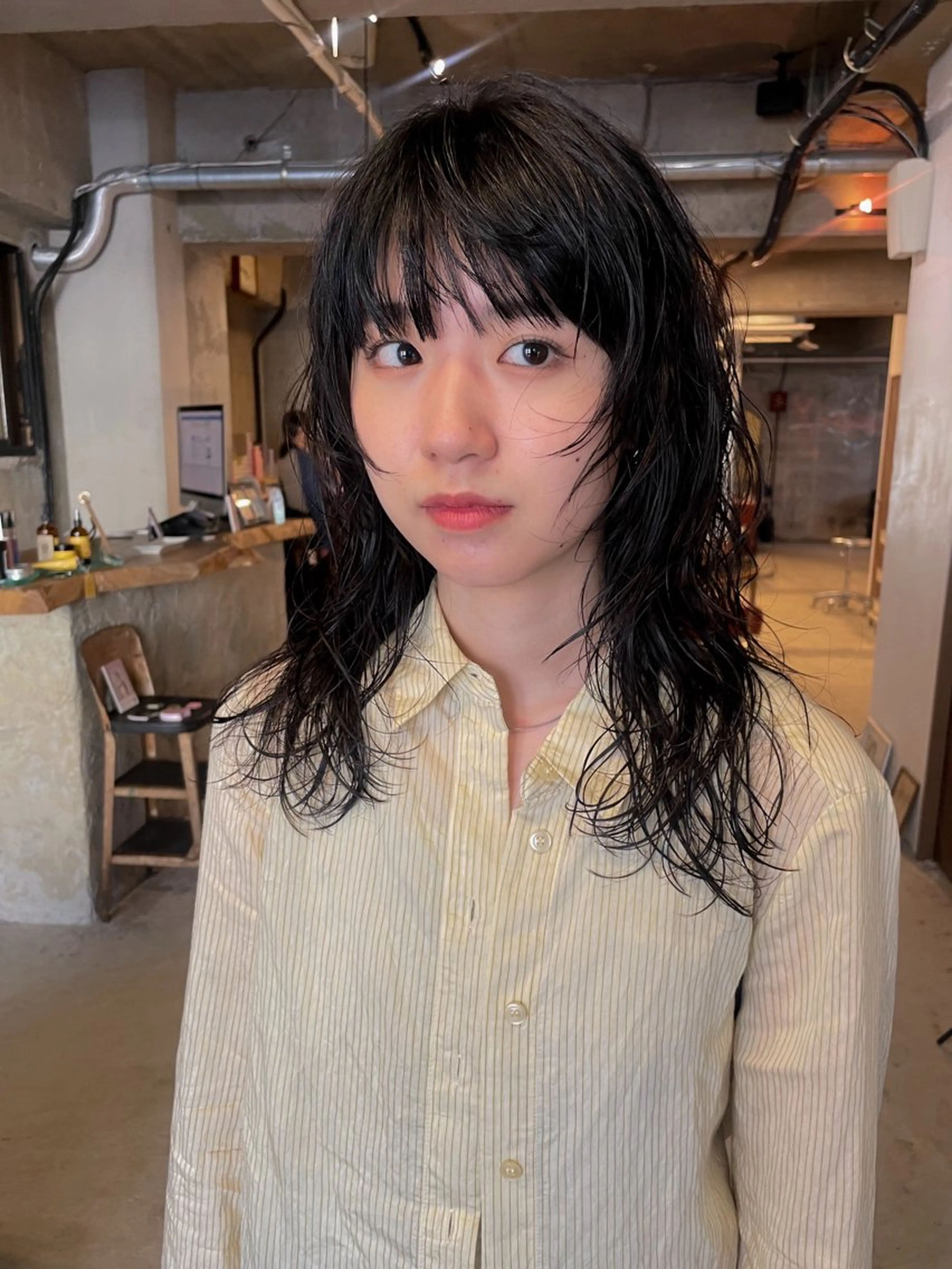 セミロング パーマ パーマ/レイヤー 岩山丈一郎のヘアスタイル