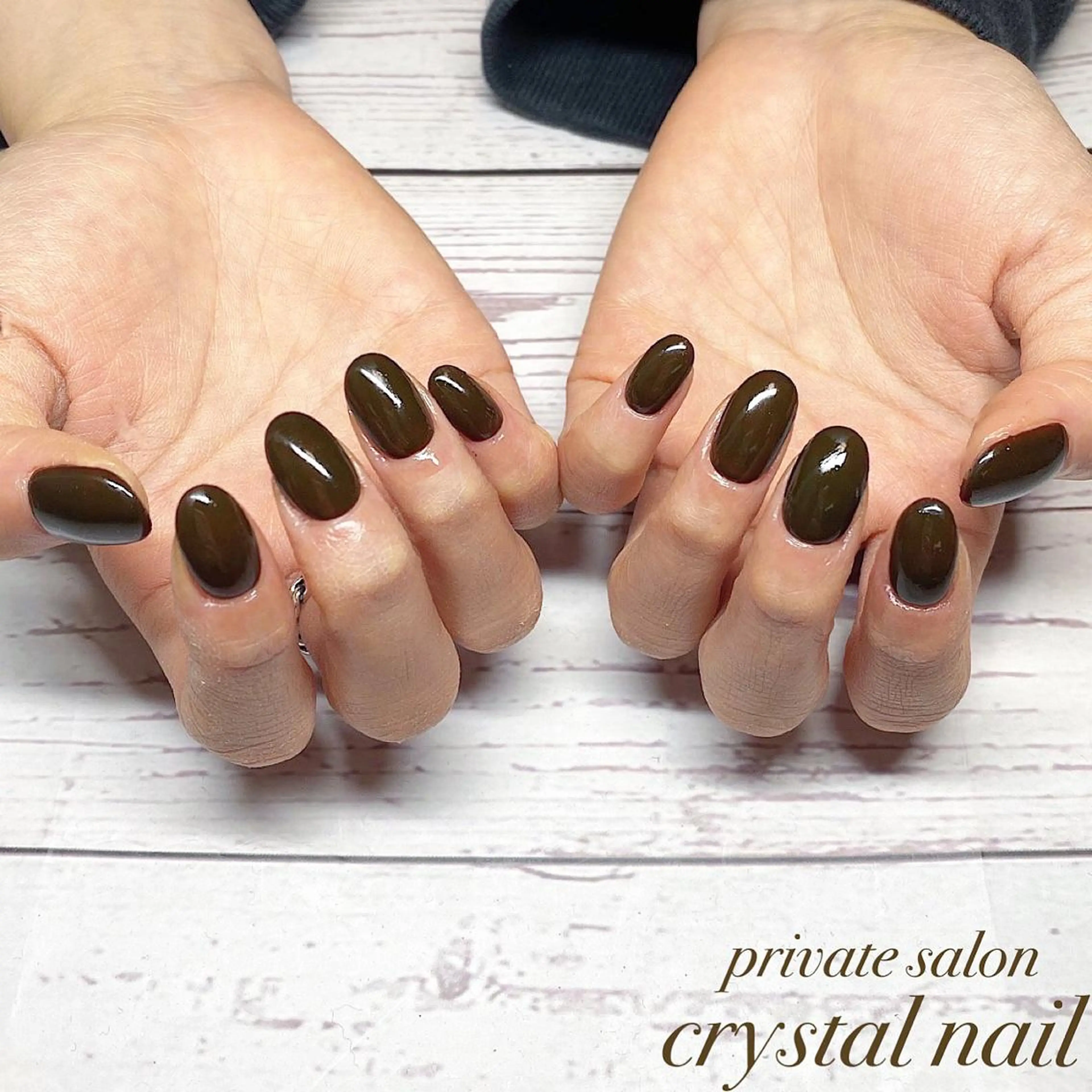 ネイル ブラウン Crystal Nailのネイルデザイン