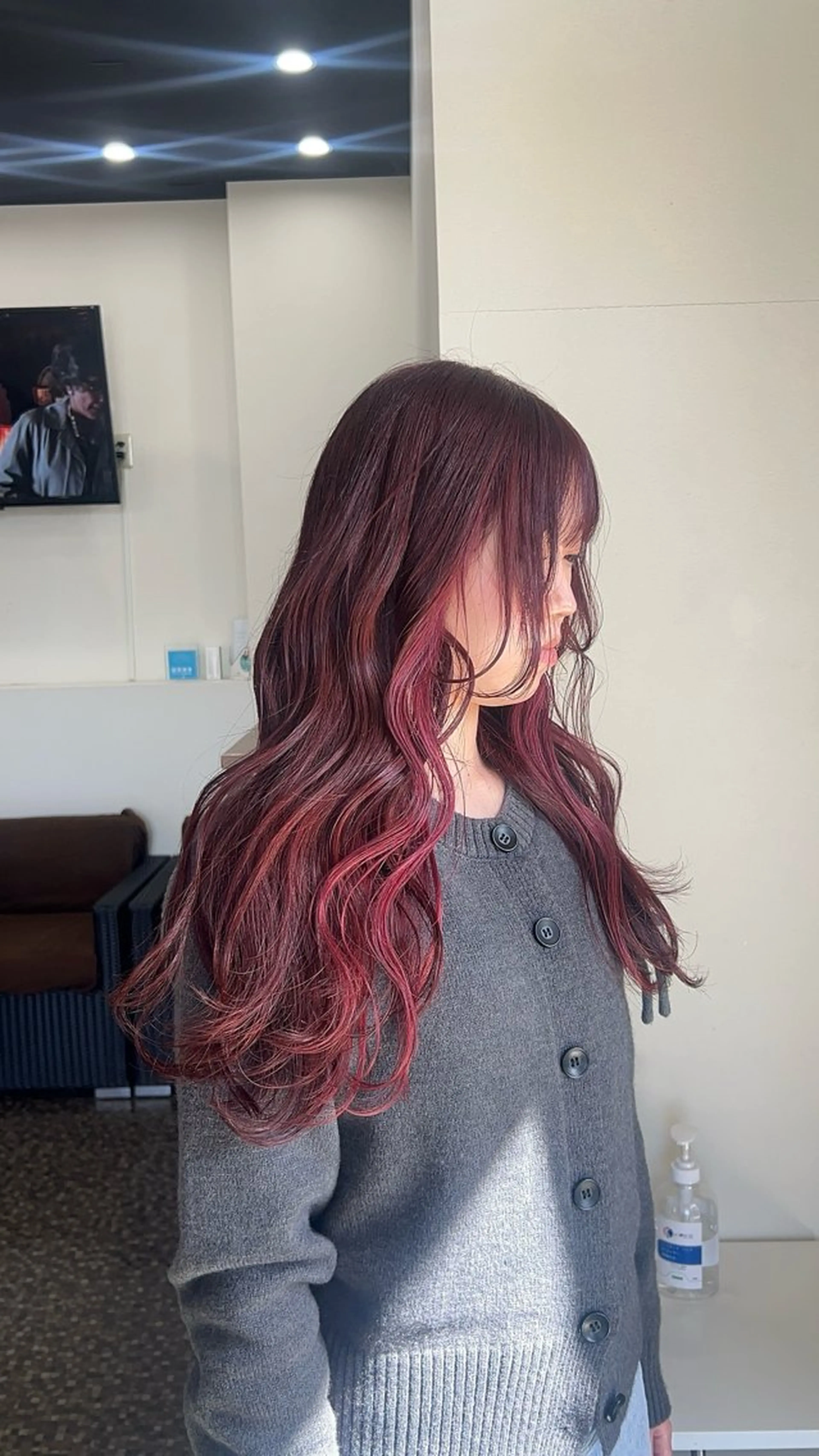 ロング カット ヘアカラー 譜久島 かりんのヘアスタイル