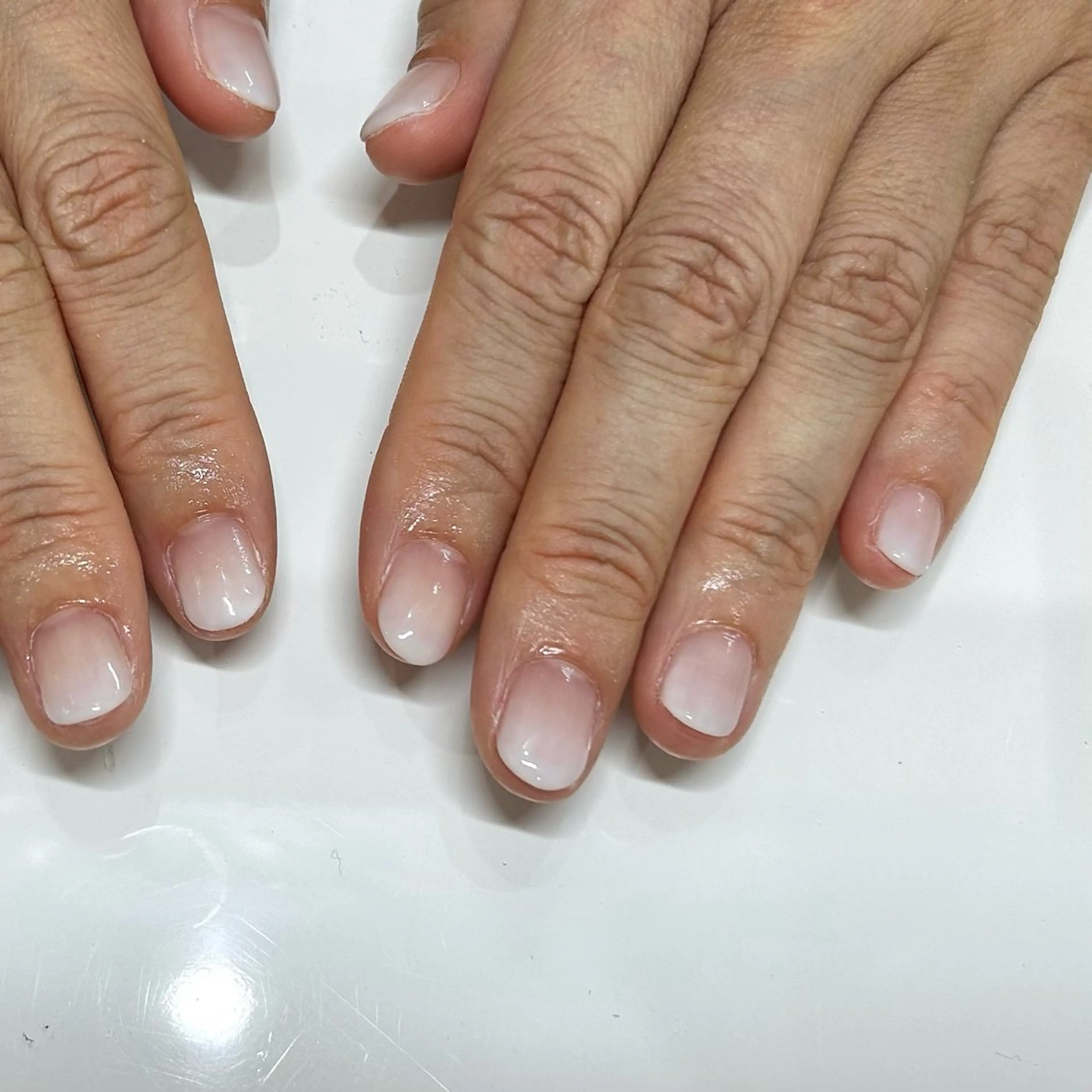 ネイル グラデーション シンプルネイル ホワイト ハンドネイル Bianca所沢店 Kawachiのネイルデザイン