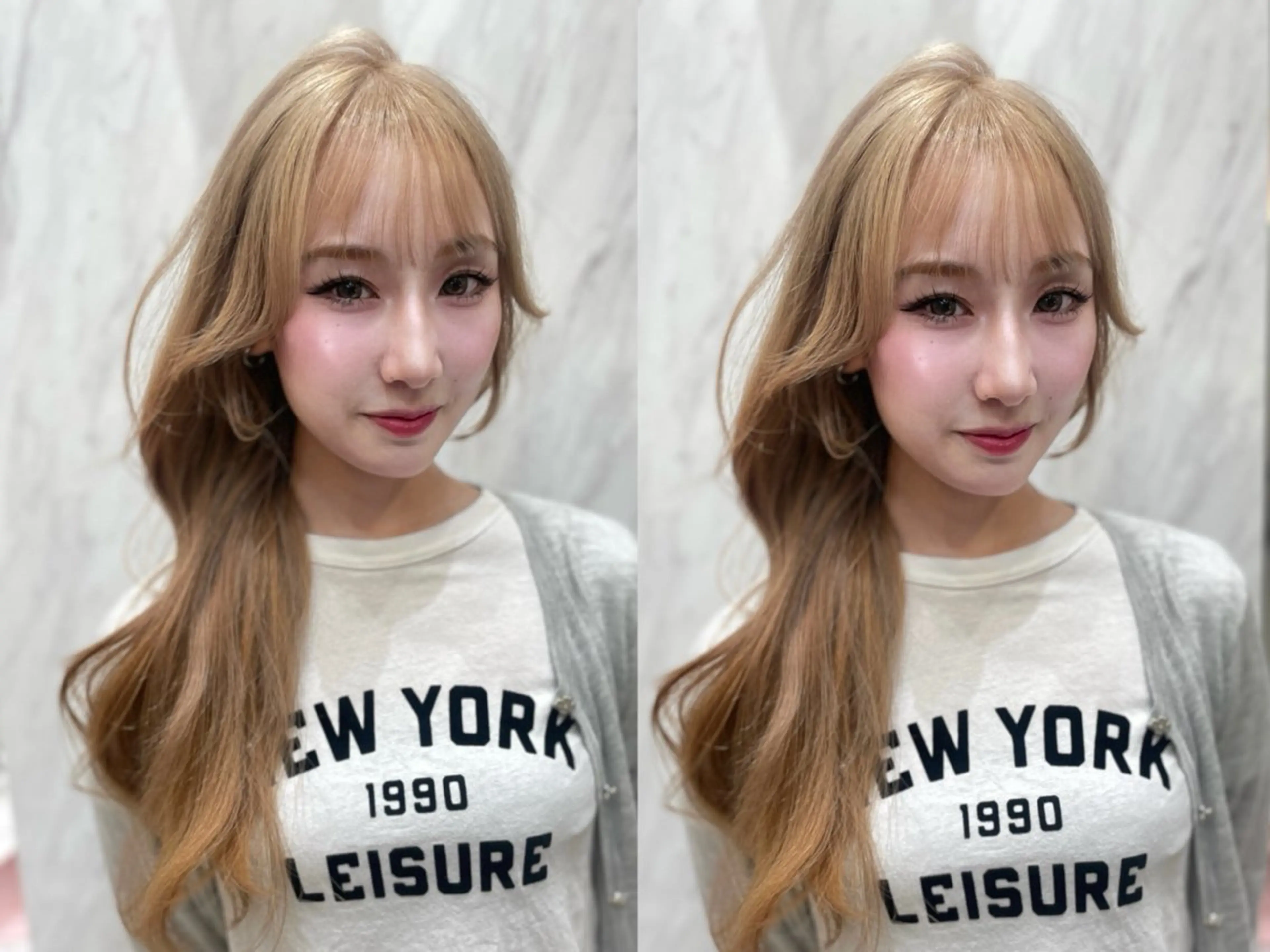 セミロング ヘアカラー MOE 福岡韓国ヘア✧︎のヘアスタイル