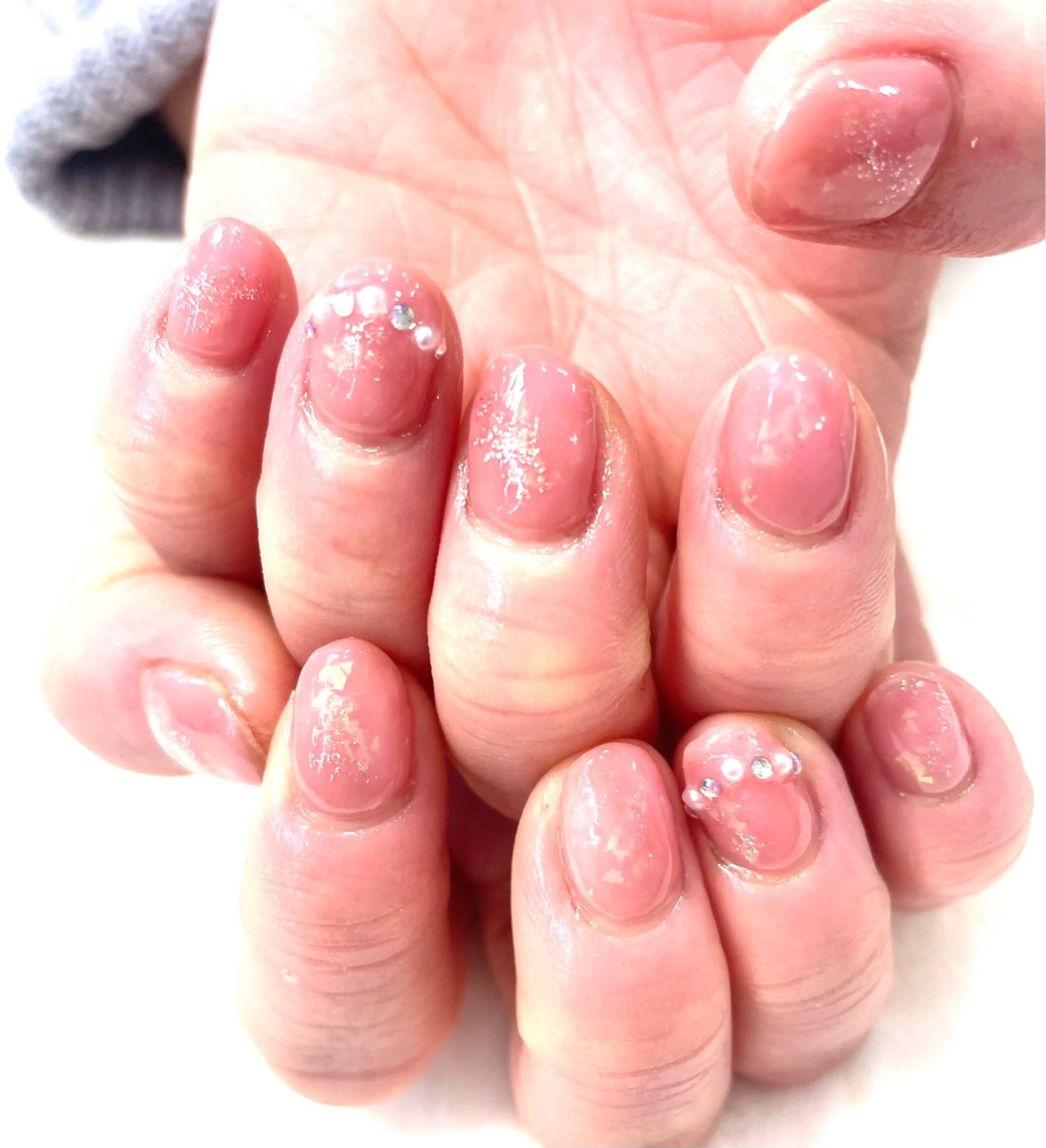 ネイル 大理石ネイル(マーブル) ニュアンスネイル オフィスネイル ピンク ストーンネイル koto nails所属・koto nailsのネイルデザイン