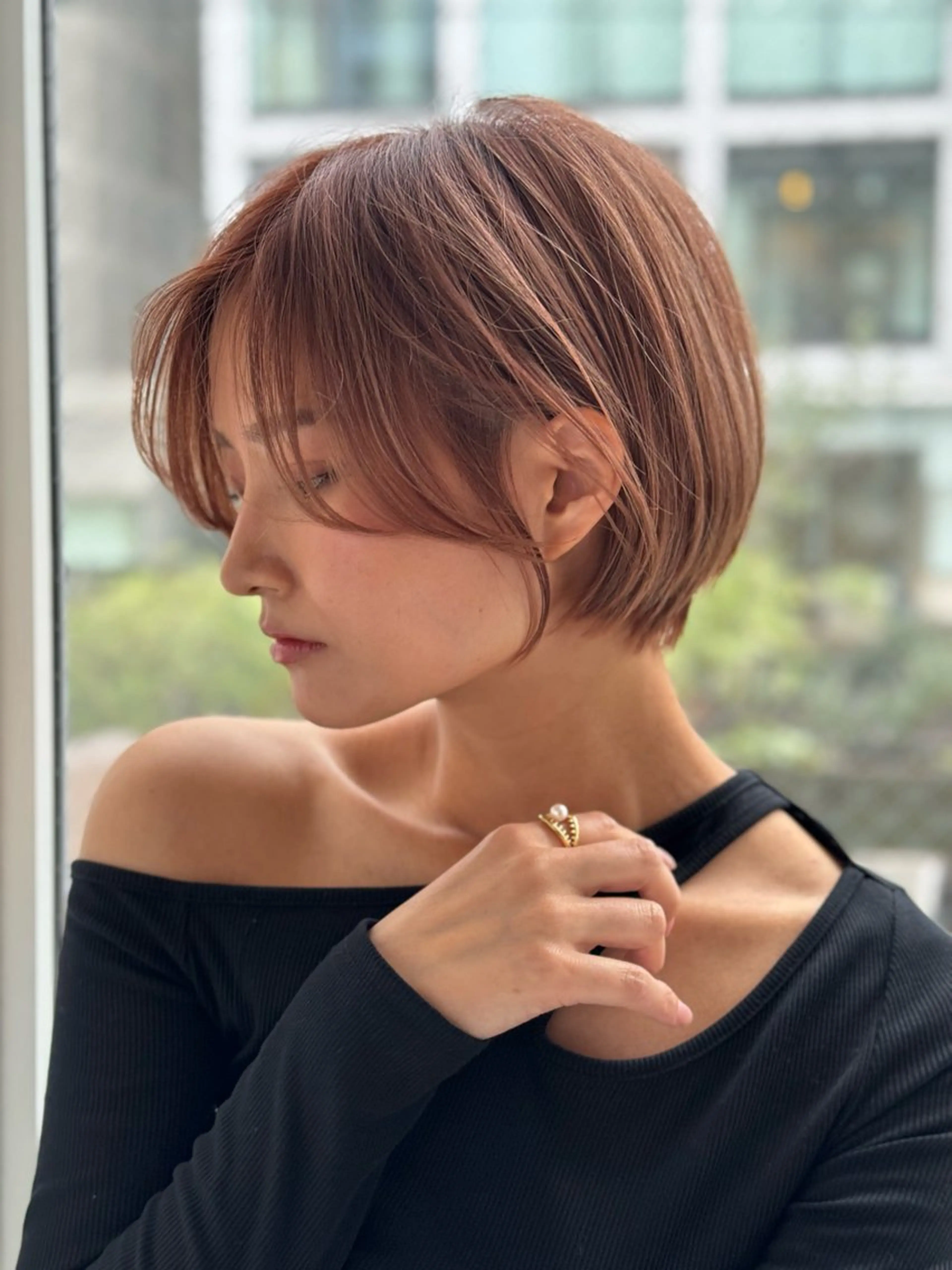 ショート ショートヘア 高島大登/顔周り /ミルクティーのヘアスタイル