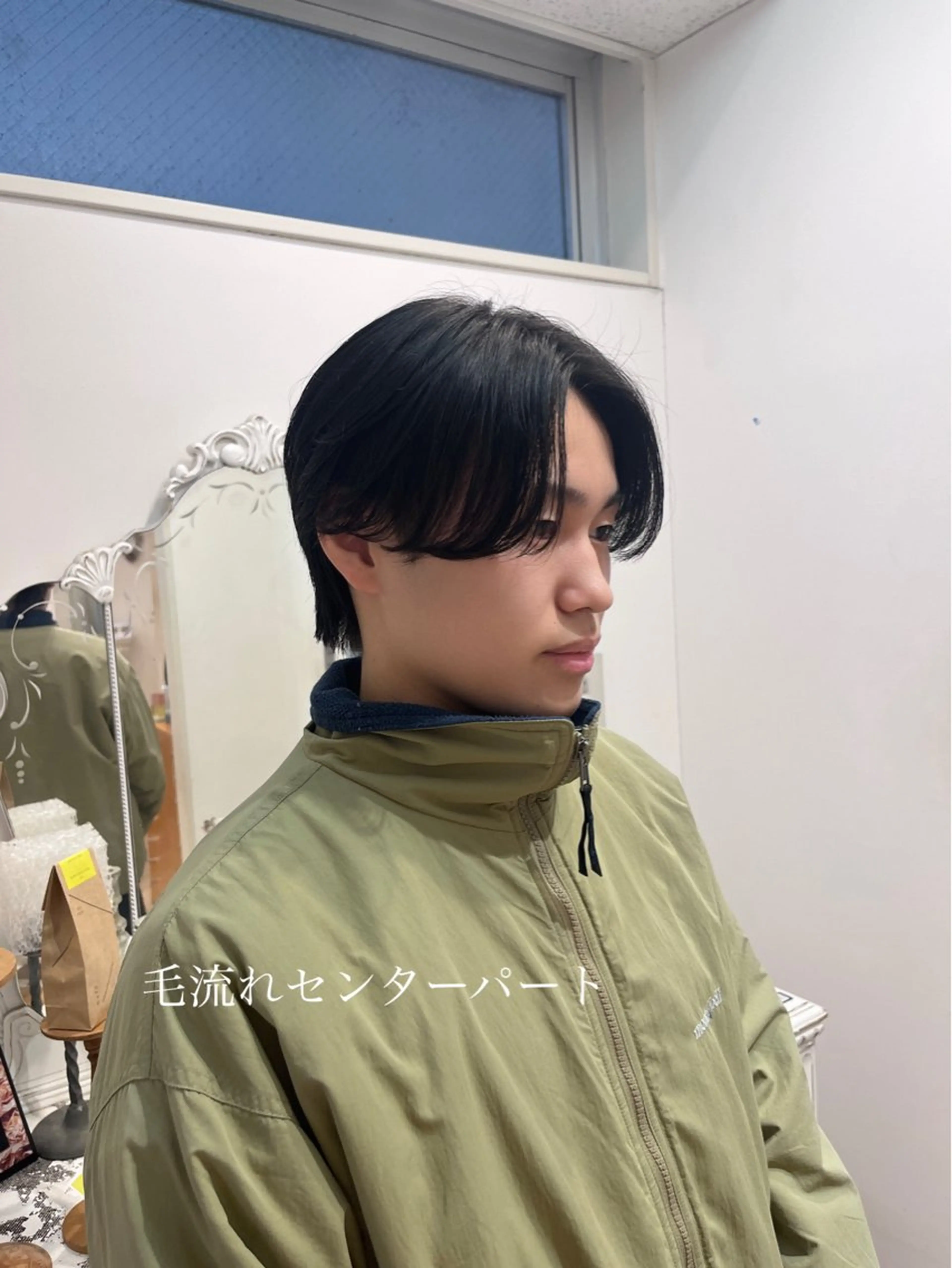 メンズ センターパート ダウンパーマ カルマパーマ メンズ韓国風 メンズパーマ カット ヘッドスパ 💠つたふうか/ 韓国/メンズヘア💠のヘアスタイル