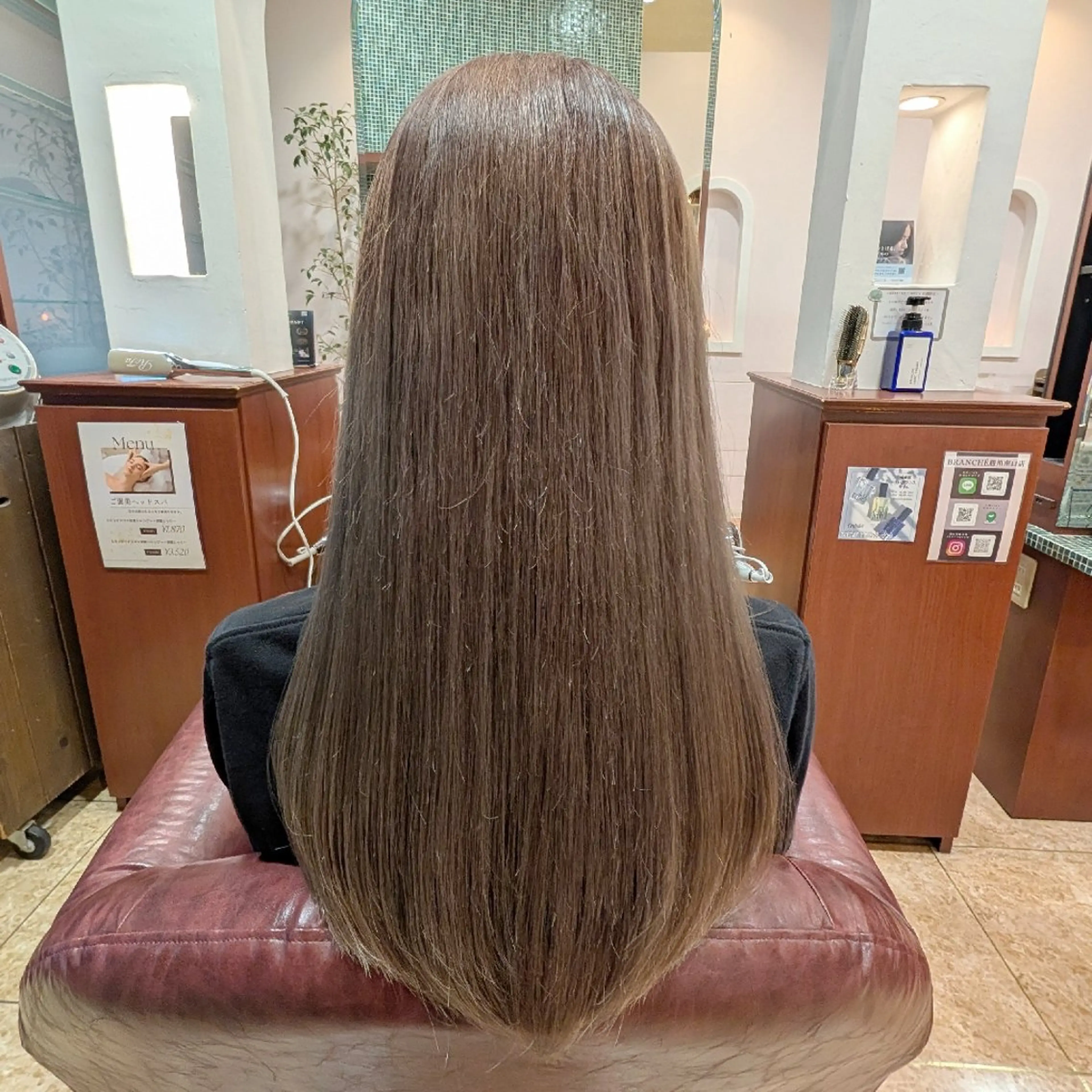 ロング カラー アッシュ アッシュブラウン ブラウンカラー ダブルカラー カット ヘアカラー ブランシェ勝川南口店 石原 あゆみのマツエク・マツパデザイン