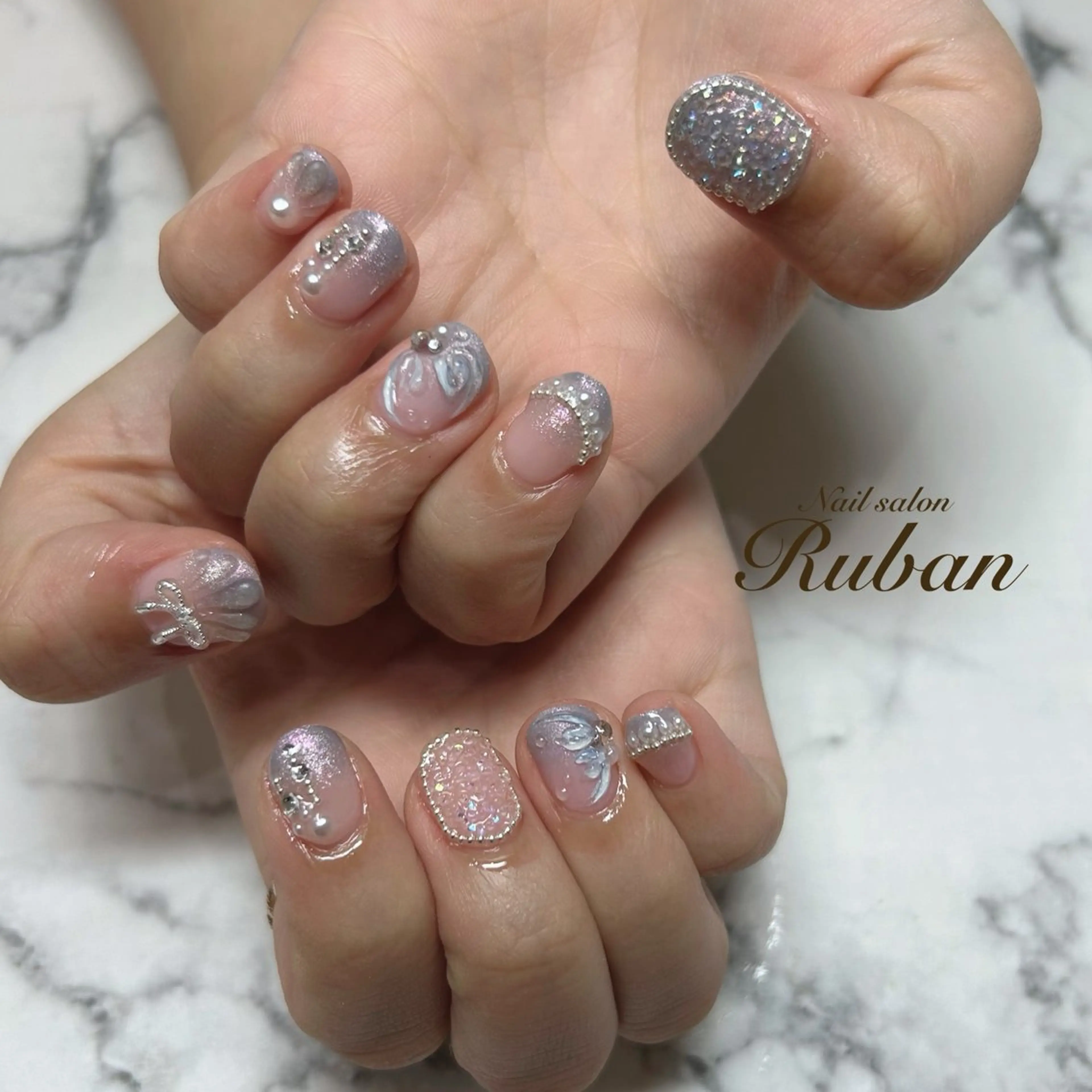 ネイル アートネイル マグネットネイル 持ち込み リボン Nail salon Ruban所属・Nail salon Rubanのネイルデザイン