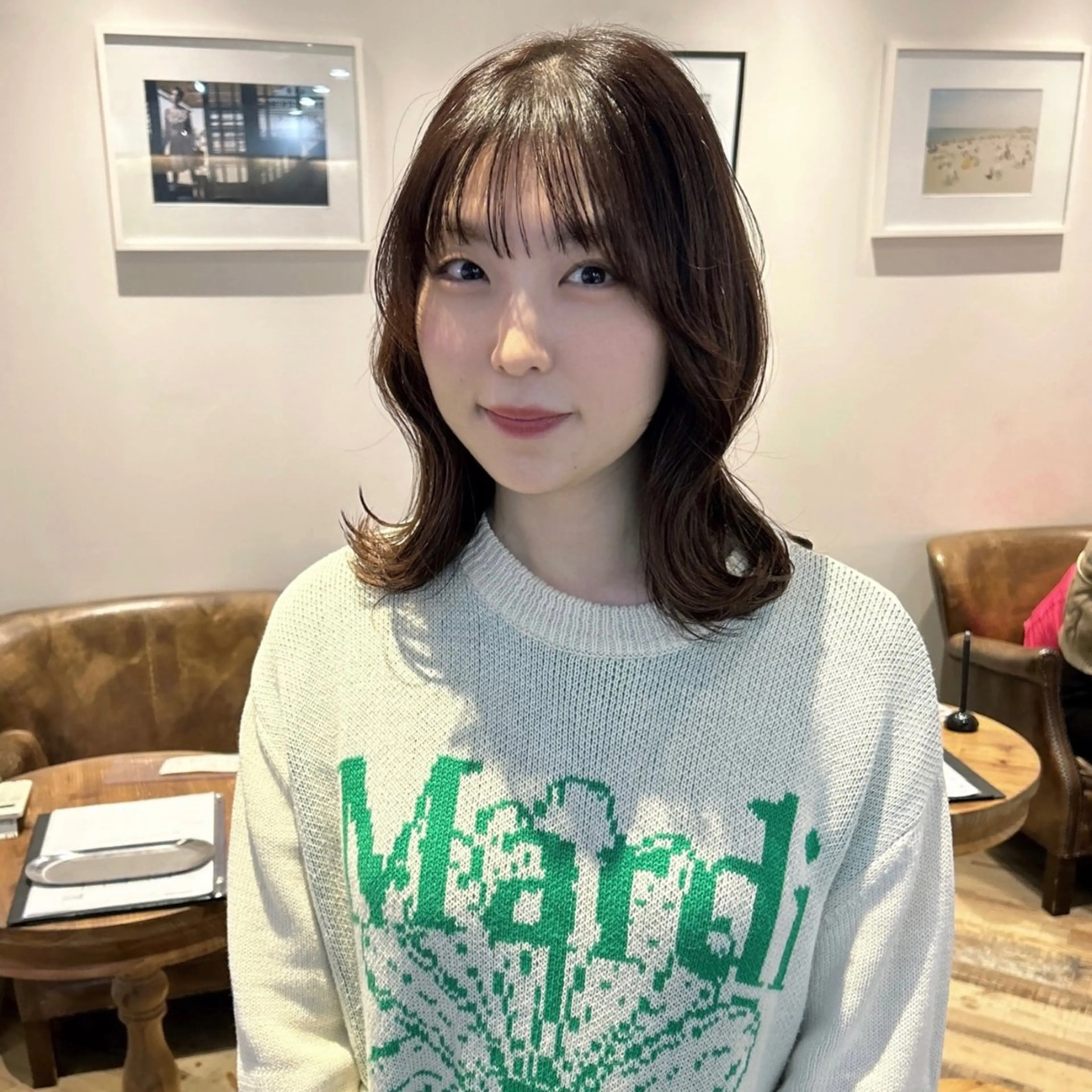 ミディアム カット ヘアカラー 透明感カラー/ 髪質改善✨️💞萌愛のヘアスタイル