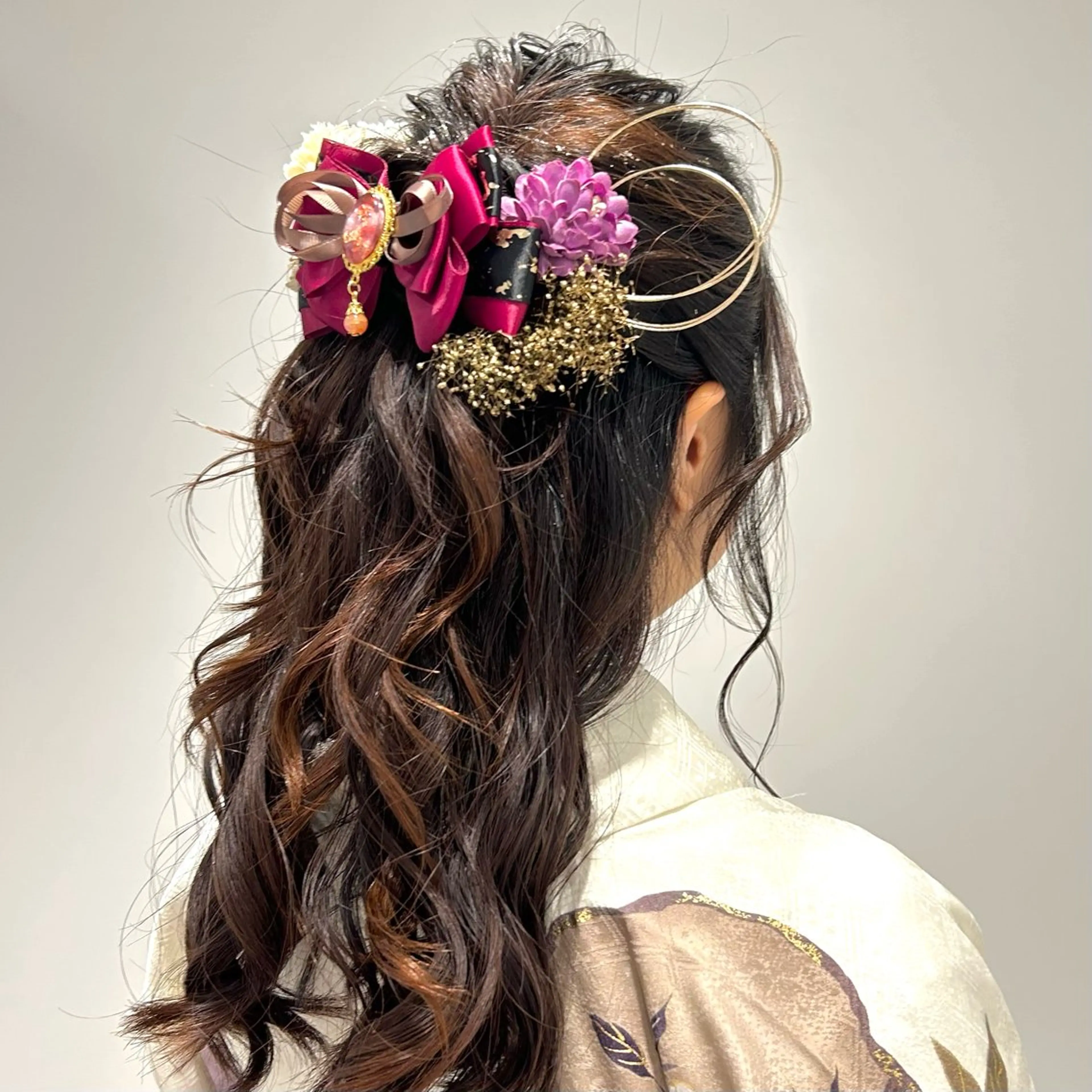 ヘアアレンジ ハーフアップ 卒業式のヘアスタイル ヘアセット 艶カラー/アレンジ 田上素直のヘアスタイル