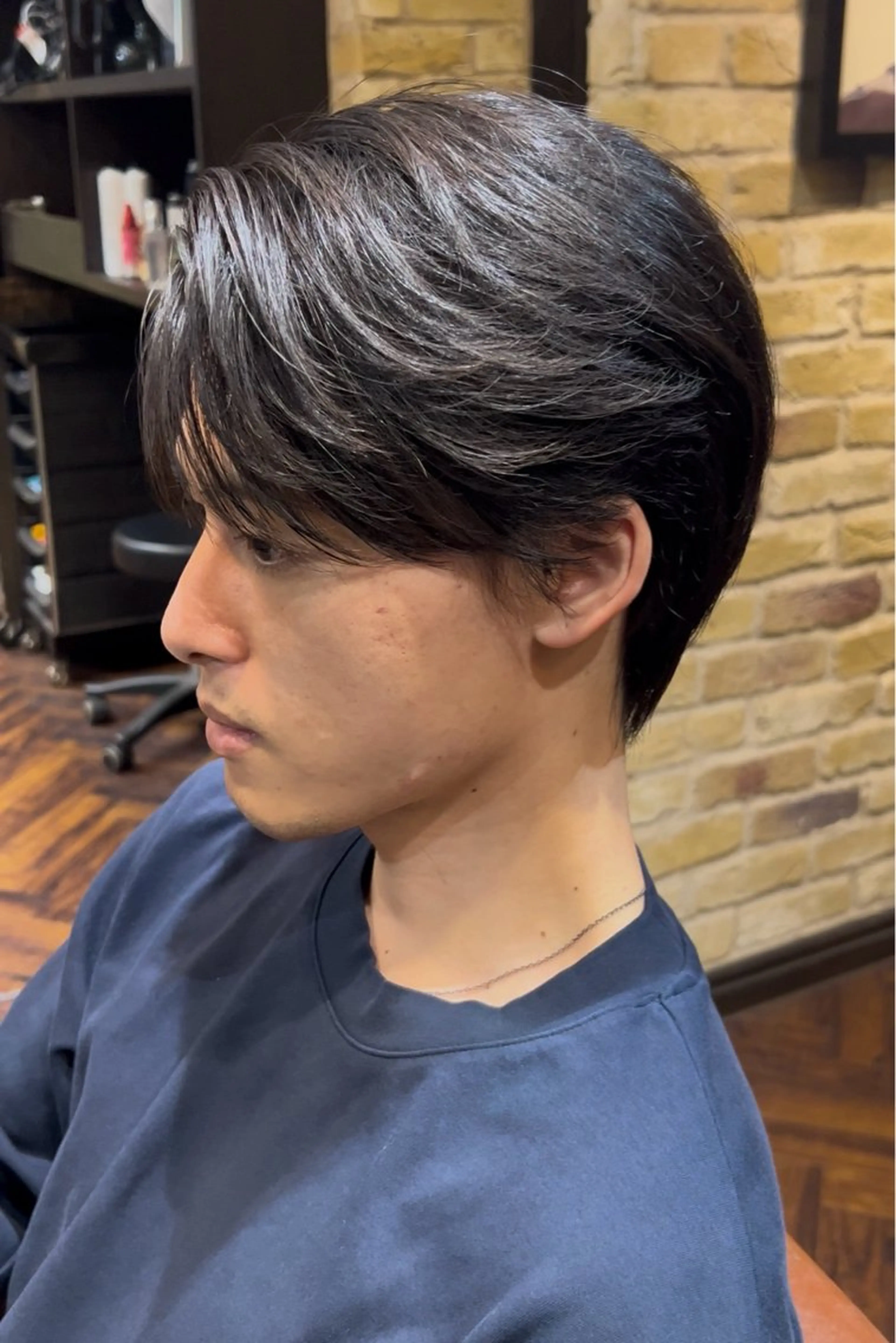 ショート 縮毛矯正 カット 縮毛矯正 モナン新宿所属・曲がる縮毛 メンズ 毛流れ 佐々木 優のヘアスタイル