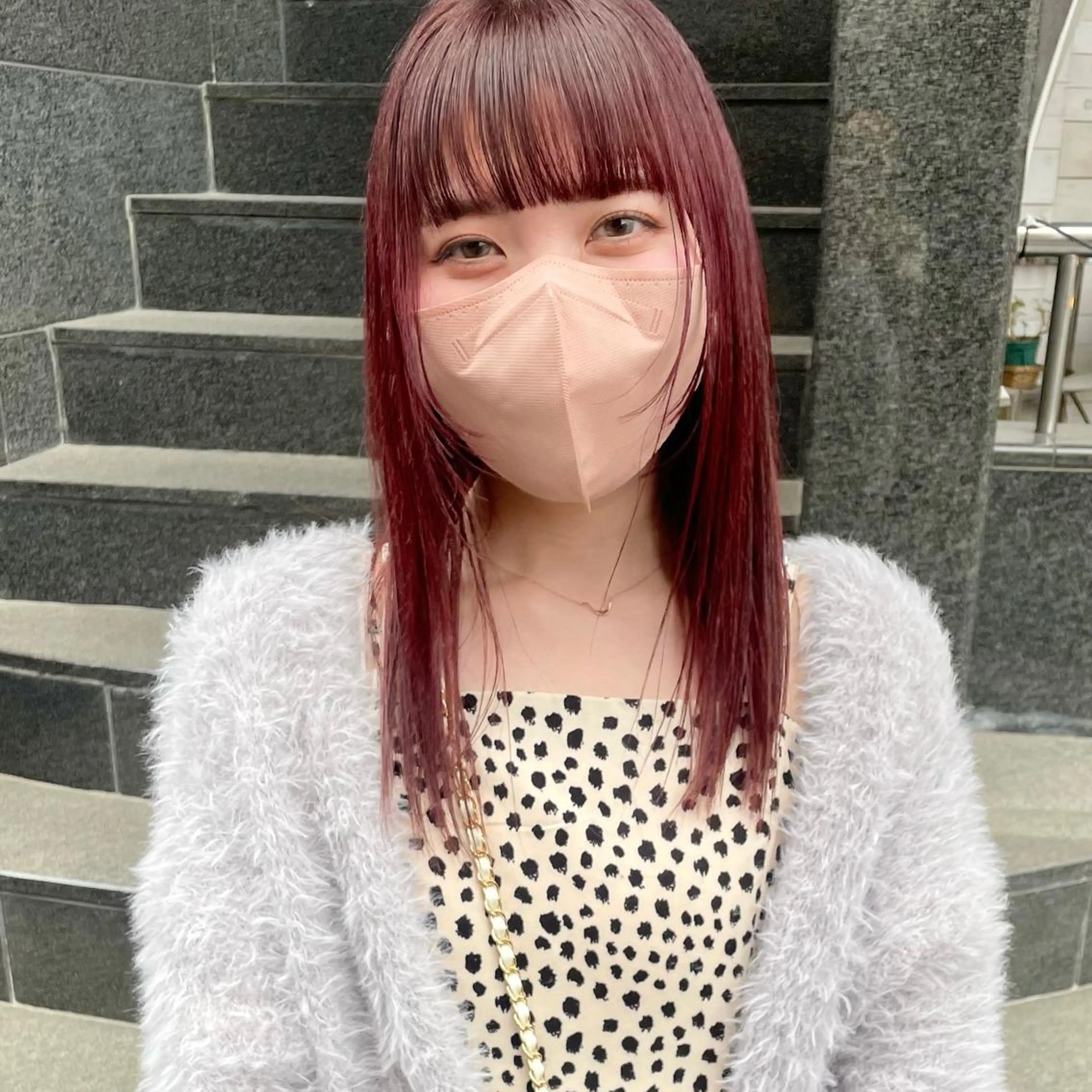 セミロング カラー ダブルカラー ピンクカラー カット 🍊暖色×顔周り 🍊cocoroのヘアスタイル