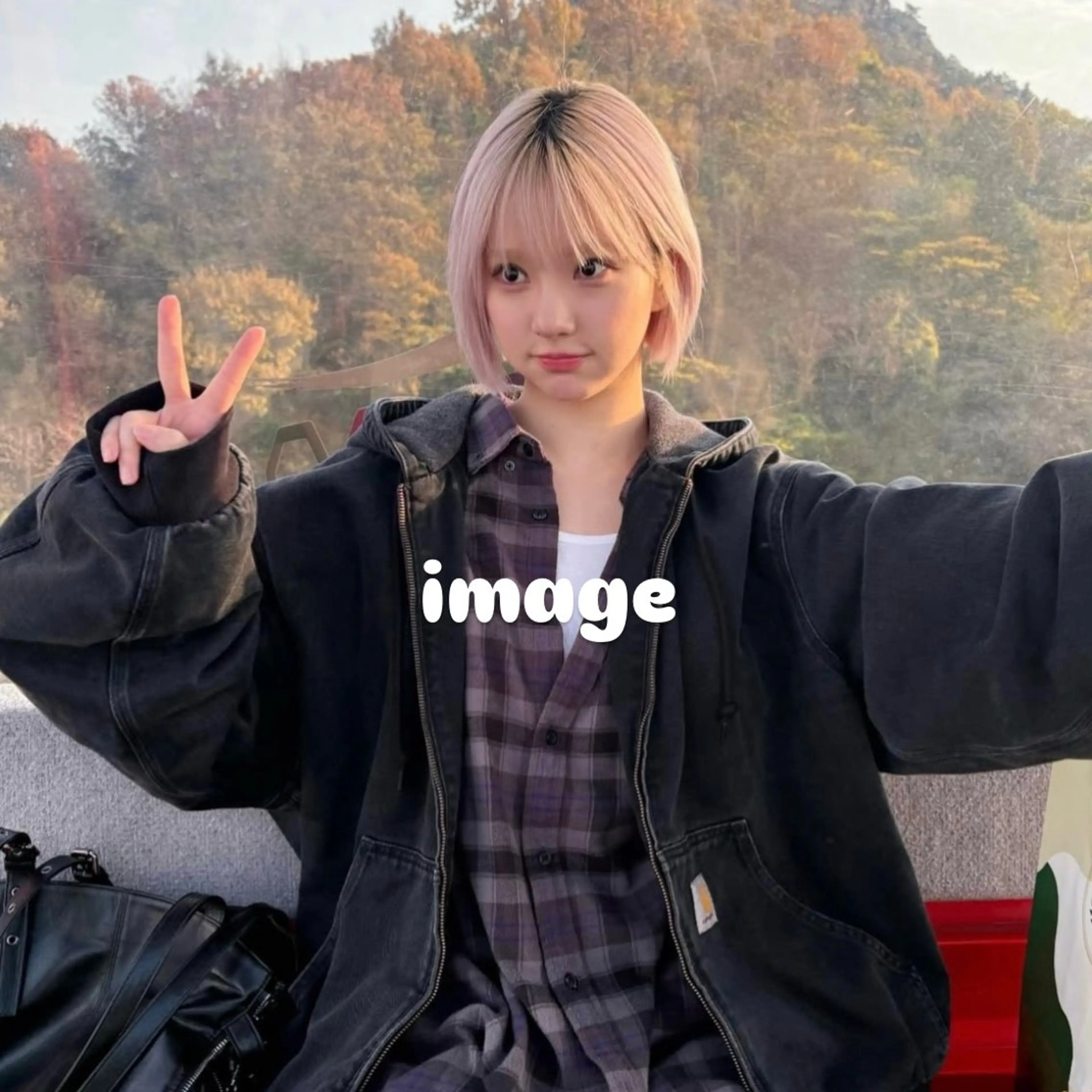 ミディアム カラー ハイトーンカラー ボブ 韓国風ヘア カット ヘアカラー ぱっつんボブ☆メンズ カットYUTOのヘアスタイル