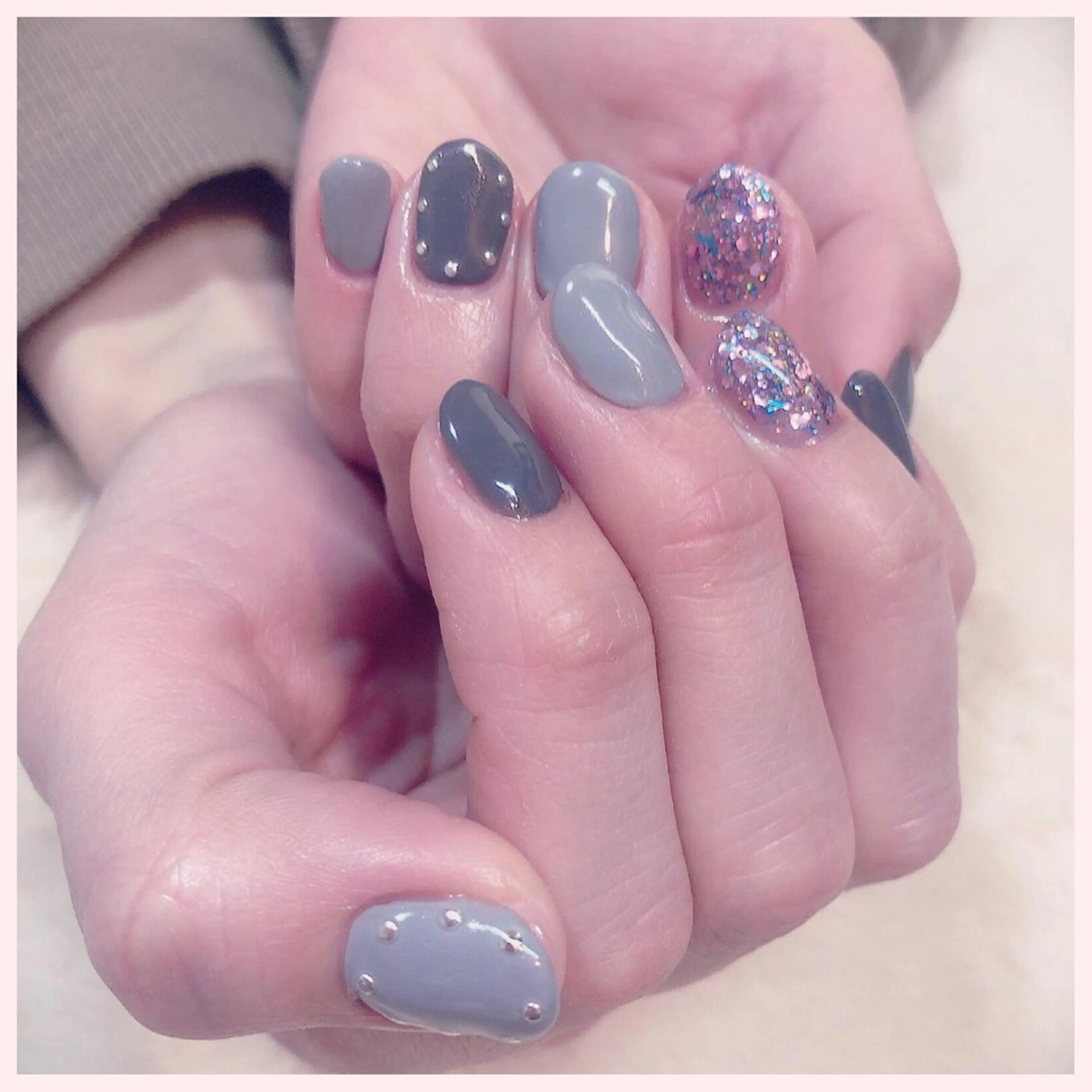 ネイル ラメ(グリッター) ワンカラーネイル YAS 青柳 安代のネイルデザイン