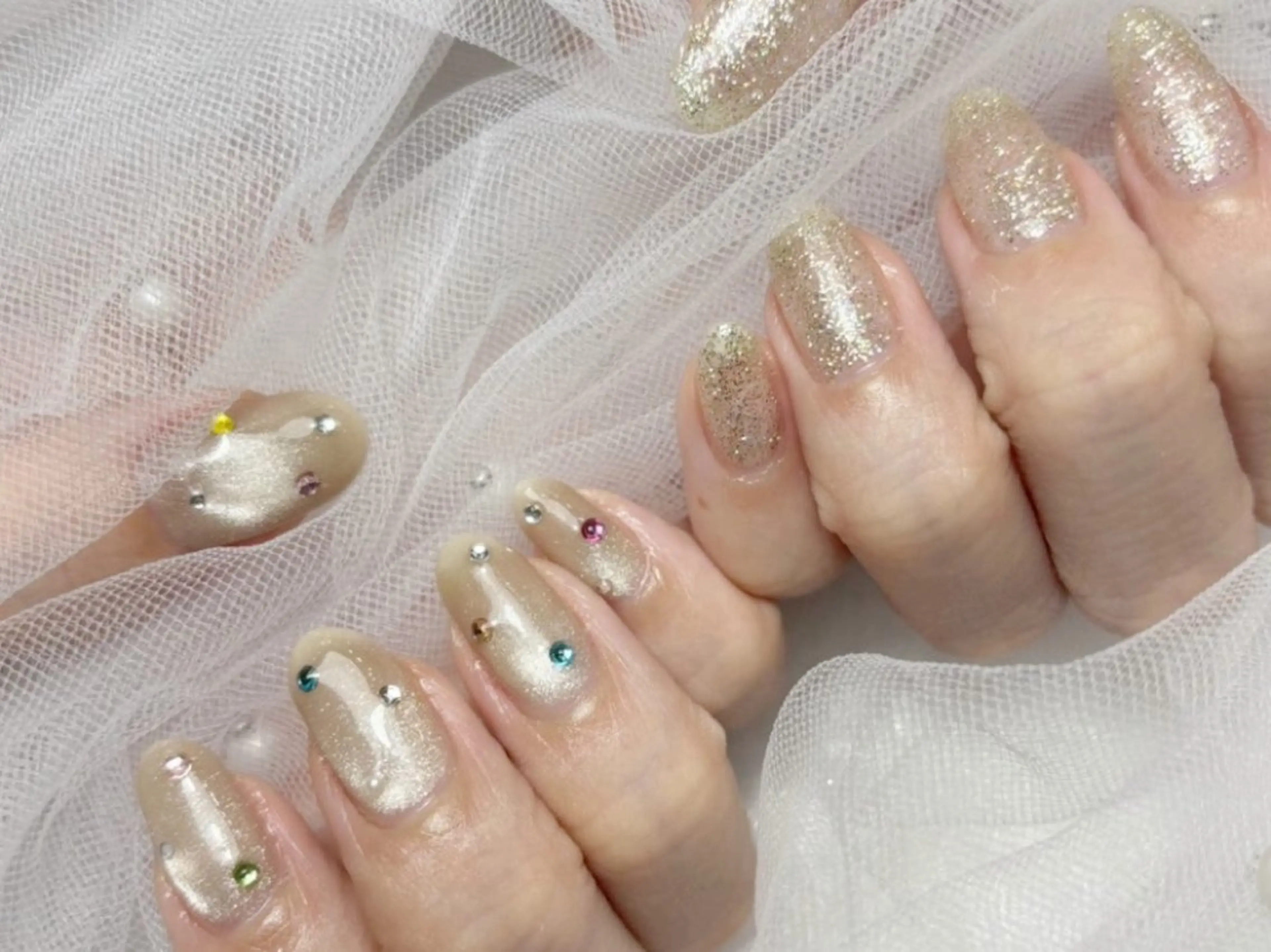 ネイル ストーンネイル フットネイル Mia nail 【⠀ミアネイル 】のネイルデザイン