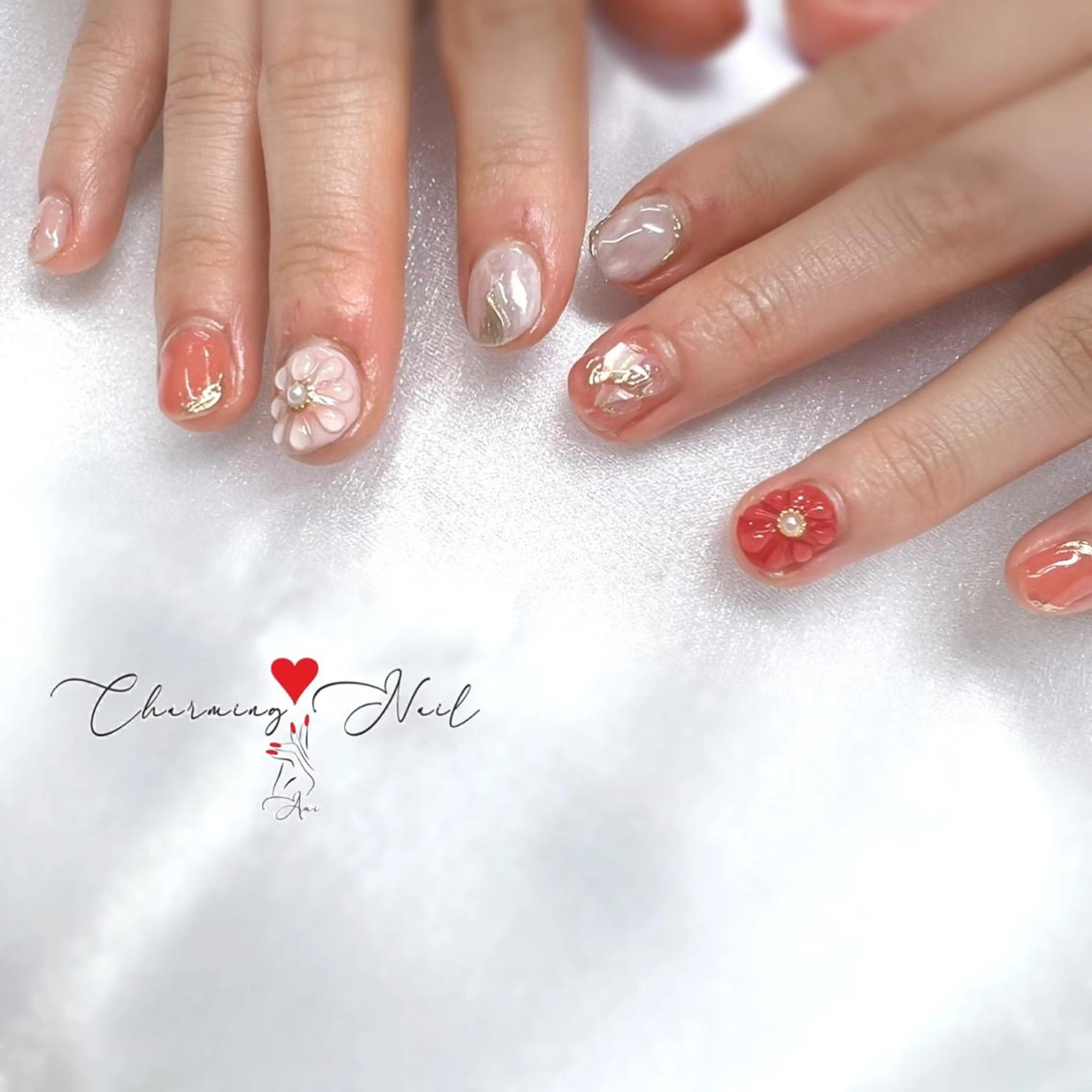 ネイル 成人式 フラワーネイル ミラーネイル ニュアンスネイル Charming❤️Nail所属・Nailist Amiのその他イメージ