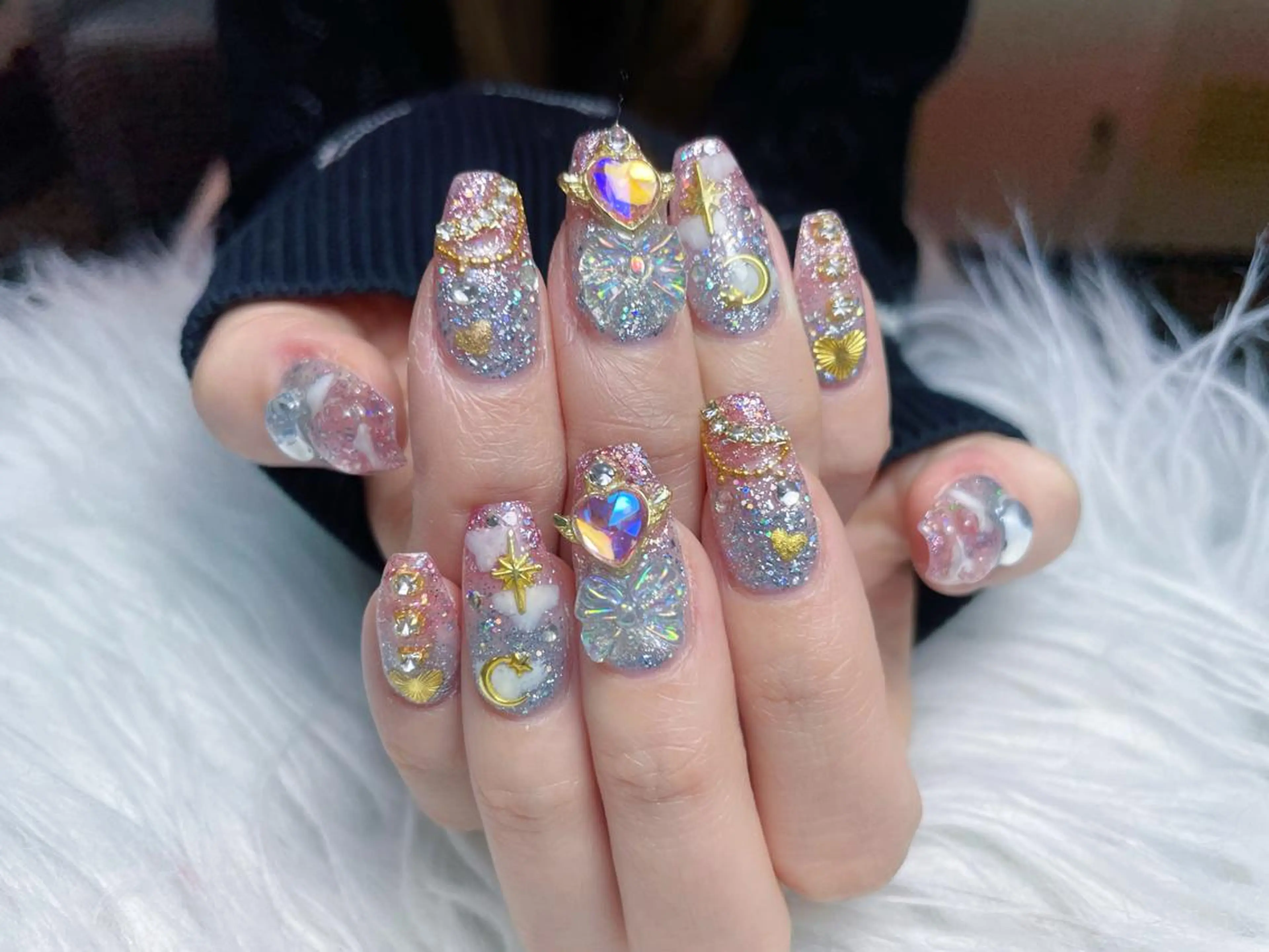 ネイル ハート 韓国ネイル 夏ネイル ワンホンネイル ハンドネイル MELODY BEAUTY SALON所属・Melody  スカルプ専門店のネイルデザイン