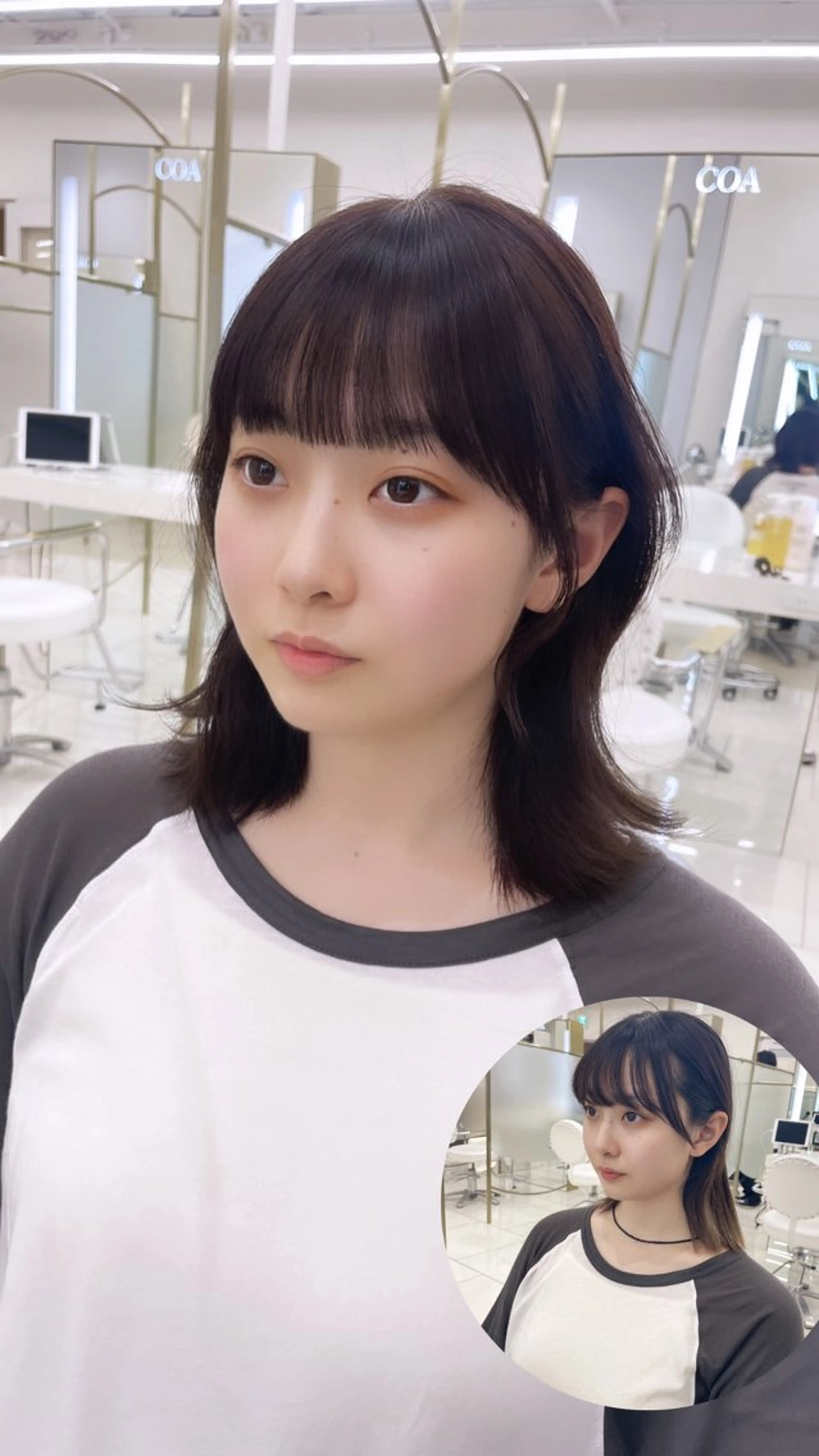 ミディアム カラー 似合わせカット カット ヘアカラー トリートメント COA GINZA 空也/前髪/顔まわりのヘアスタイル