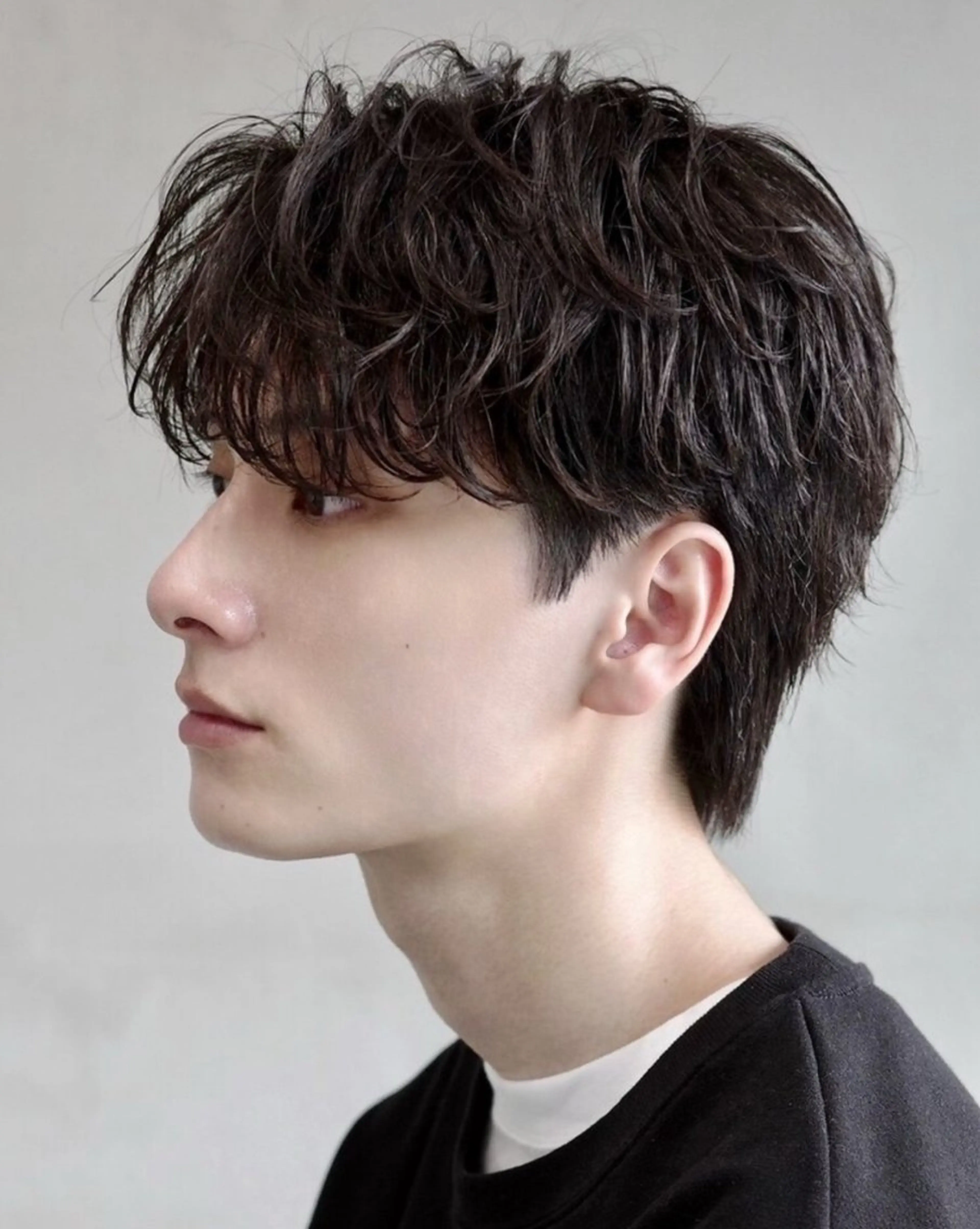 ショート カラー パーマ メンズ キッズ メンズパーマ シャドーパーマ カット パーマ メンズパーマ｜波 巻き｜栄💗haruのヘアスタイル