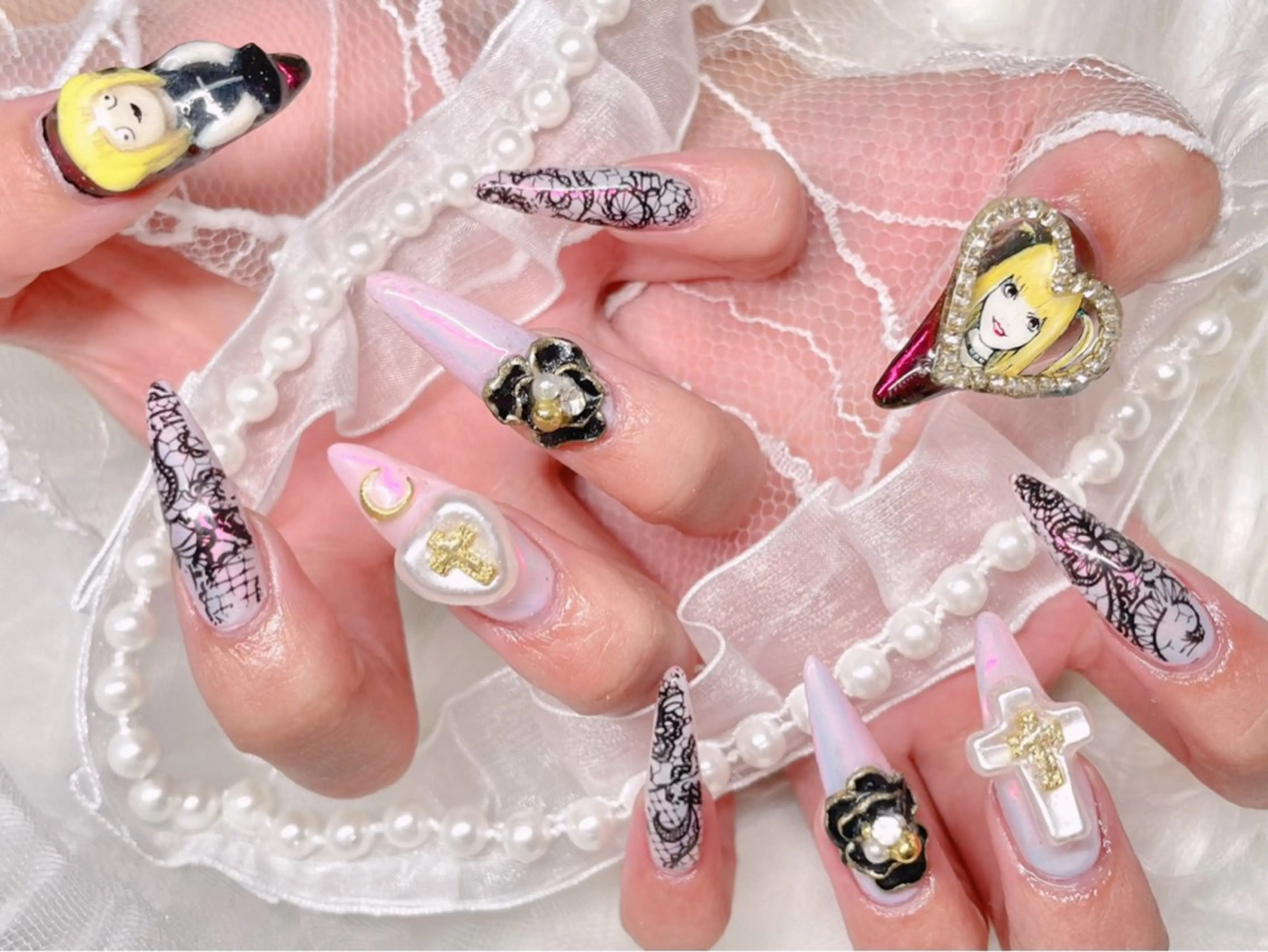 ネイル ミラーネイル ハンドネイル ゆりか ジョアアンジェ福島のネイルデザイン