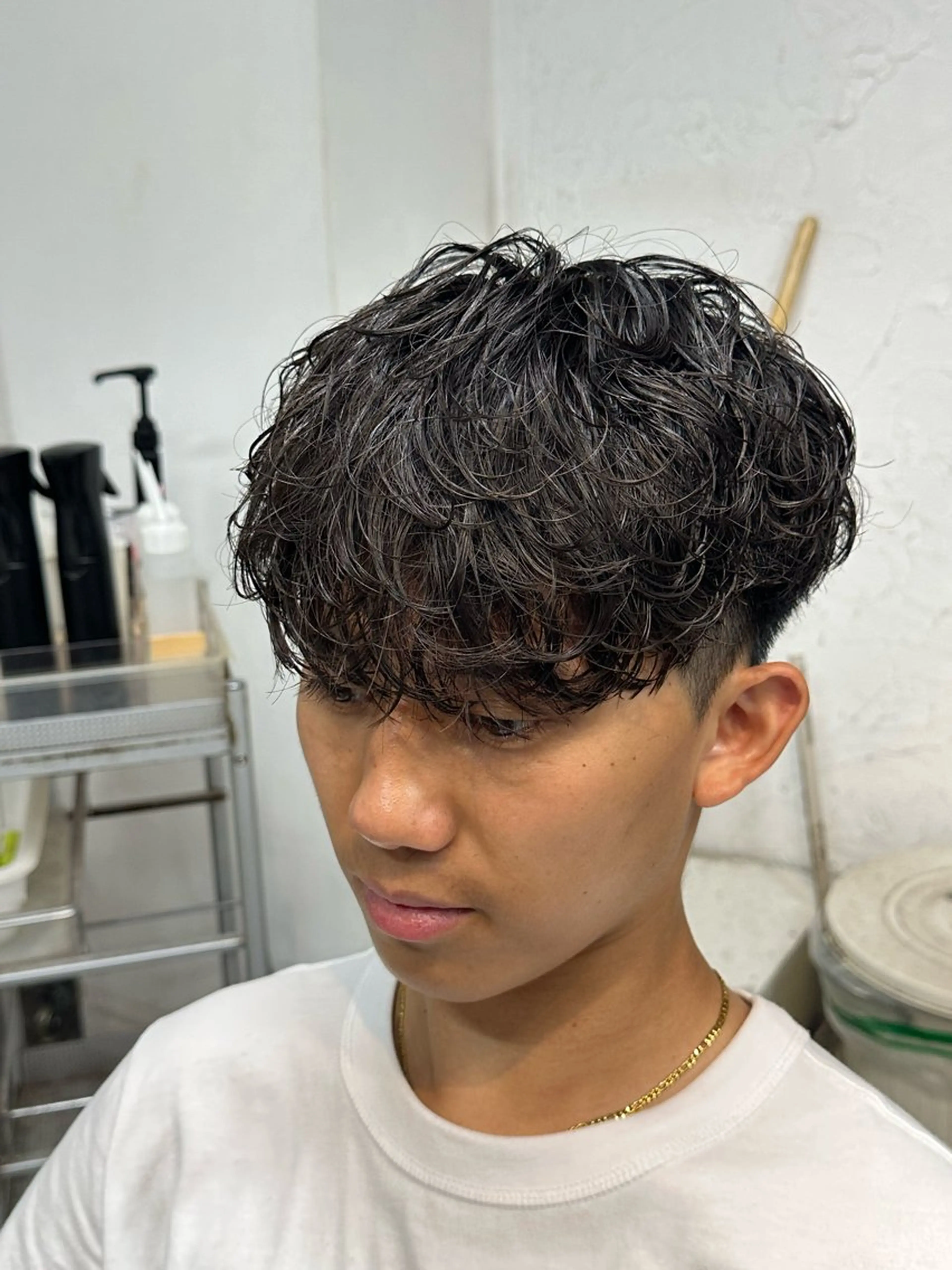 パーマ メンズ フェザーパーマ マッシュ メンズパーマ 学生（メンズ向け） メンズツイストパーマ fifth men's原宿所属・fifth/原宿/ シャドウパーマ/カズのヘアスタイル