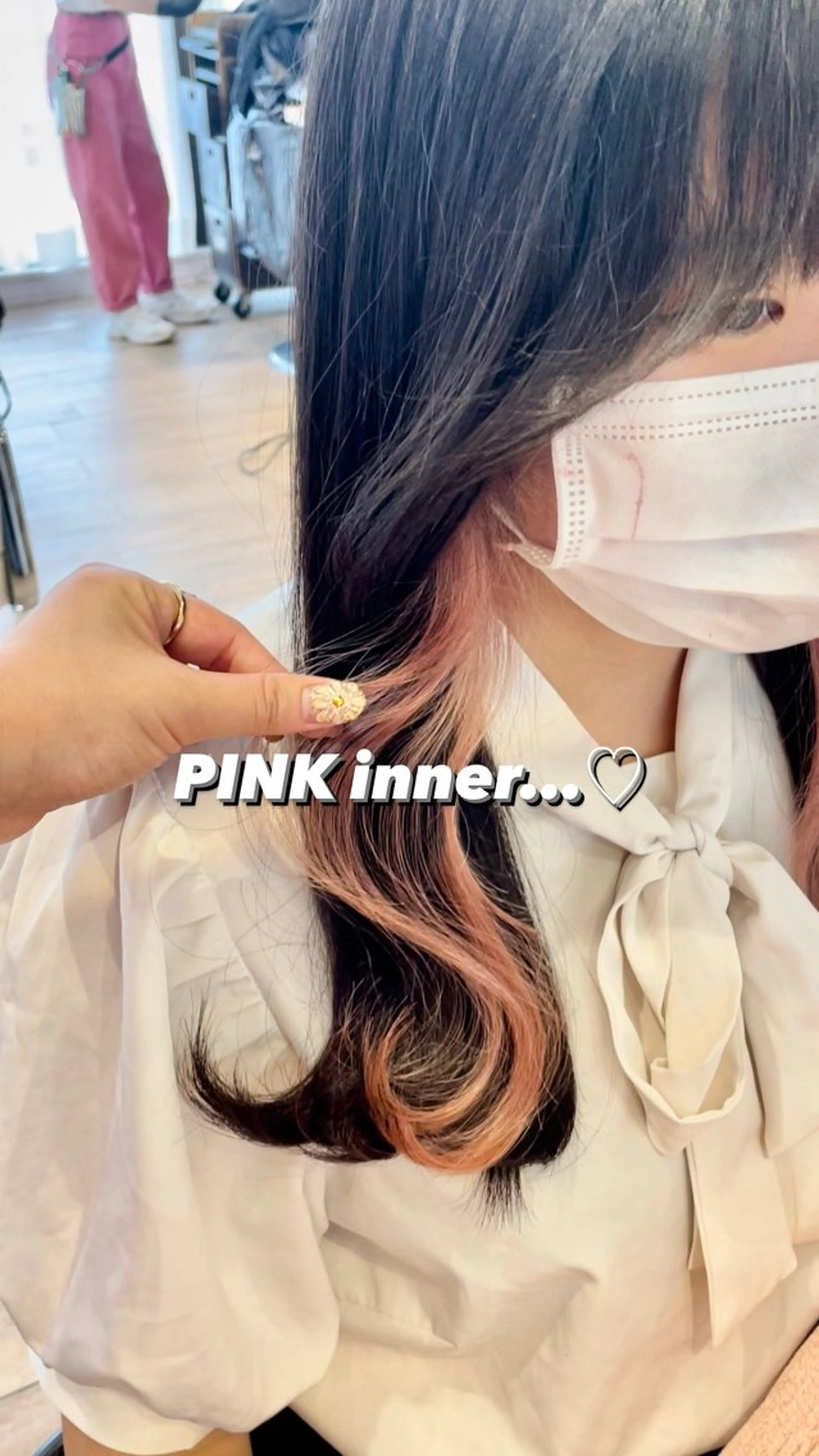 セミロング カラー ヘアアレンジ ヘアカラー トリートメント ハイトーンピンク🍑 ブリーチ🍑RINAのヘアスタイル