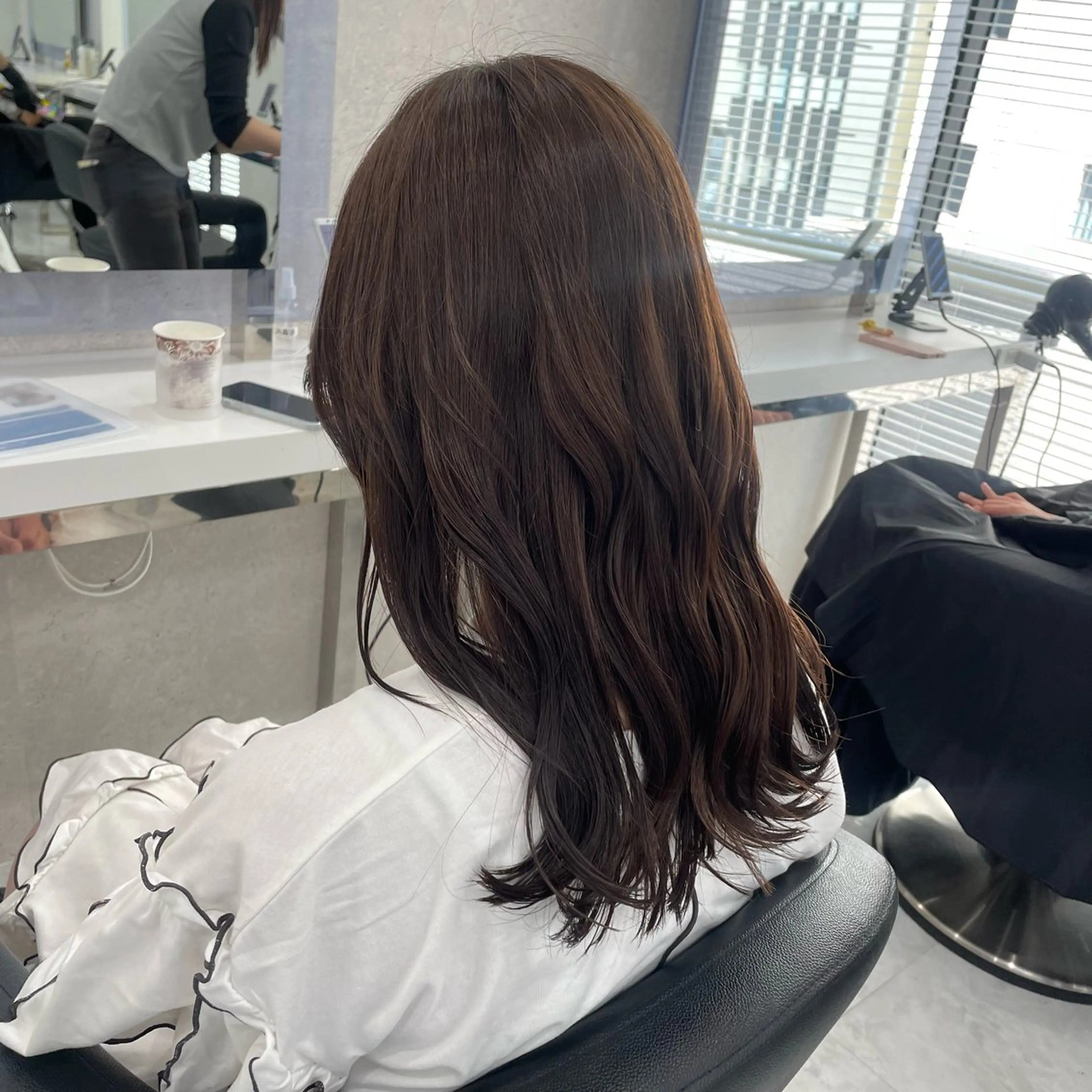 ミディアム カット ヘアカラー トリートメント ヘッドスパ ヘアセット 大人っぽ上品🤍韓国 レイヤー🤍ふうがのヘアスタイル