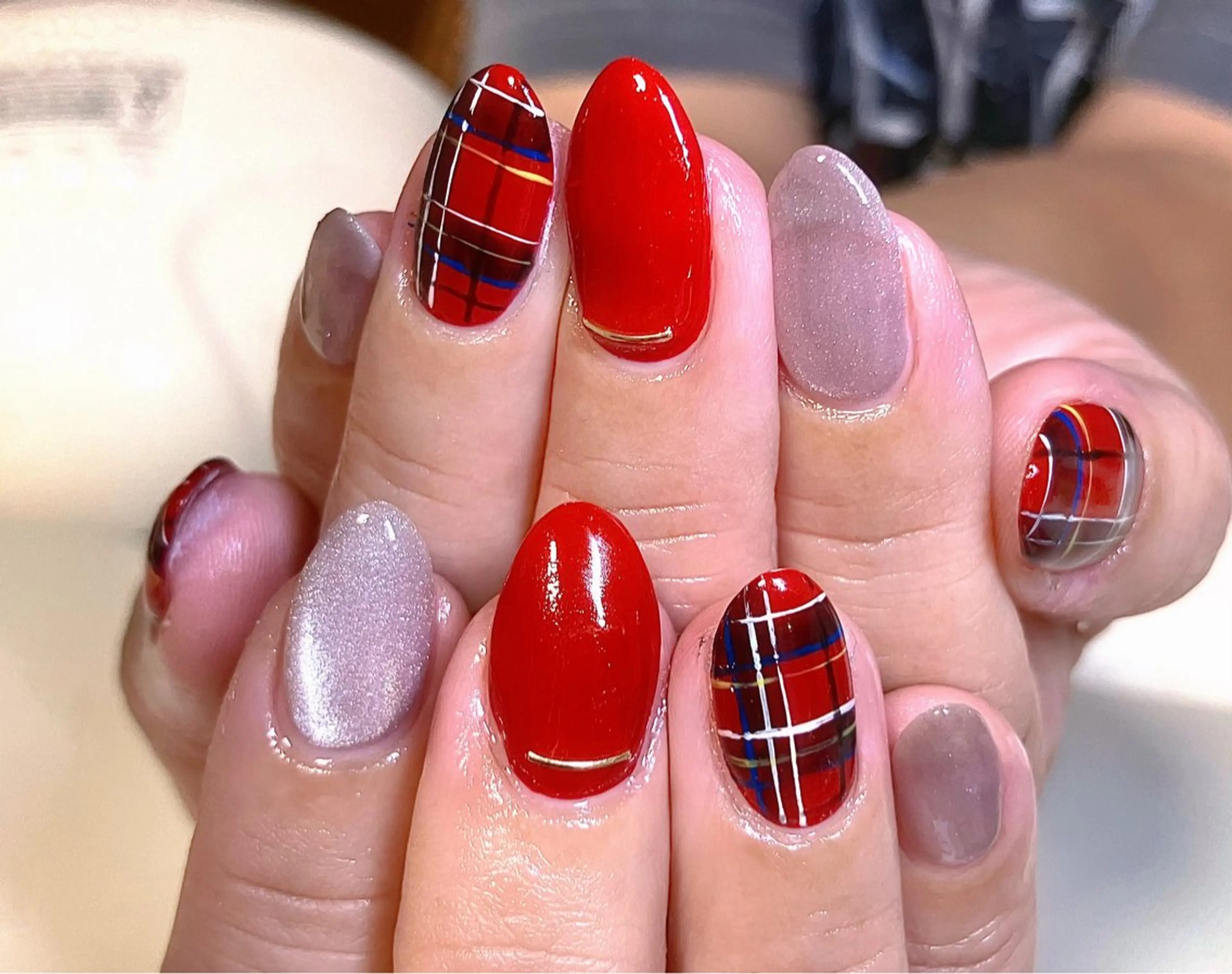 ネイル アートネイル ジェルネイル キラキラネイル マグネットネイル 大理石ネイル(マーブル) ハンドネイル RinRin　nail所属・孔 ジンシェンのネイルデザイン