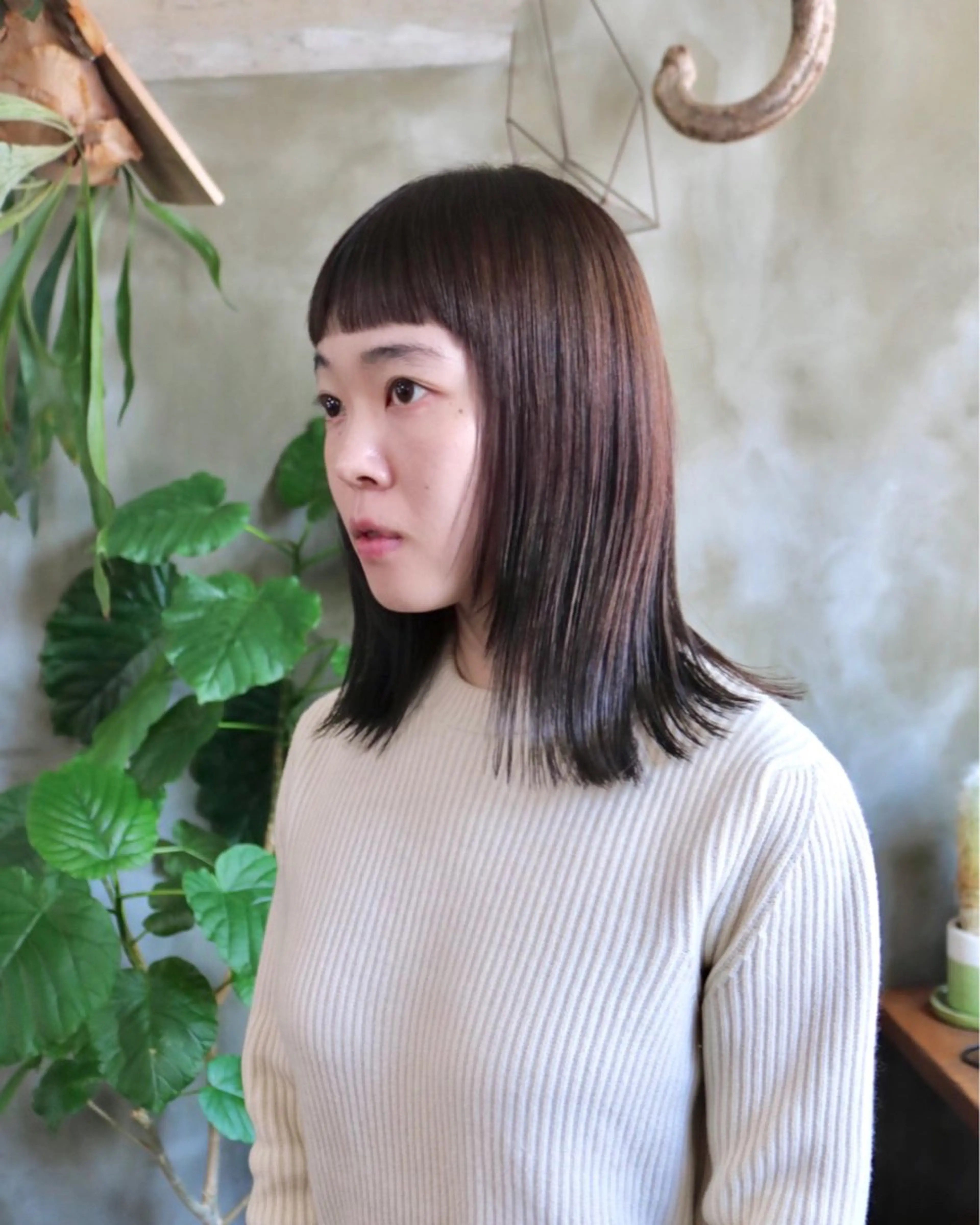 セミロング カラー カット ヘアカラー トリートメント 木村陸弥 透明感/赤み消しのヘアスタイル
