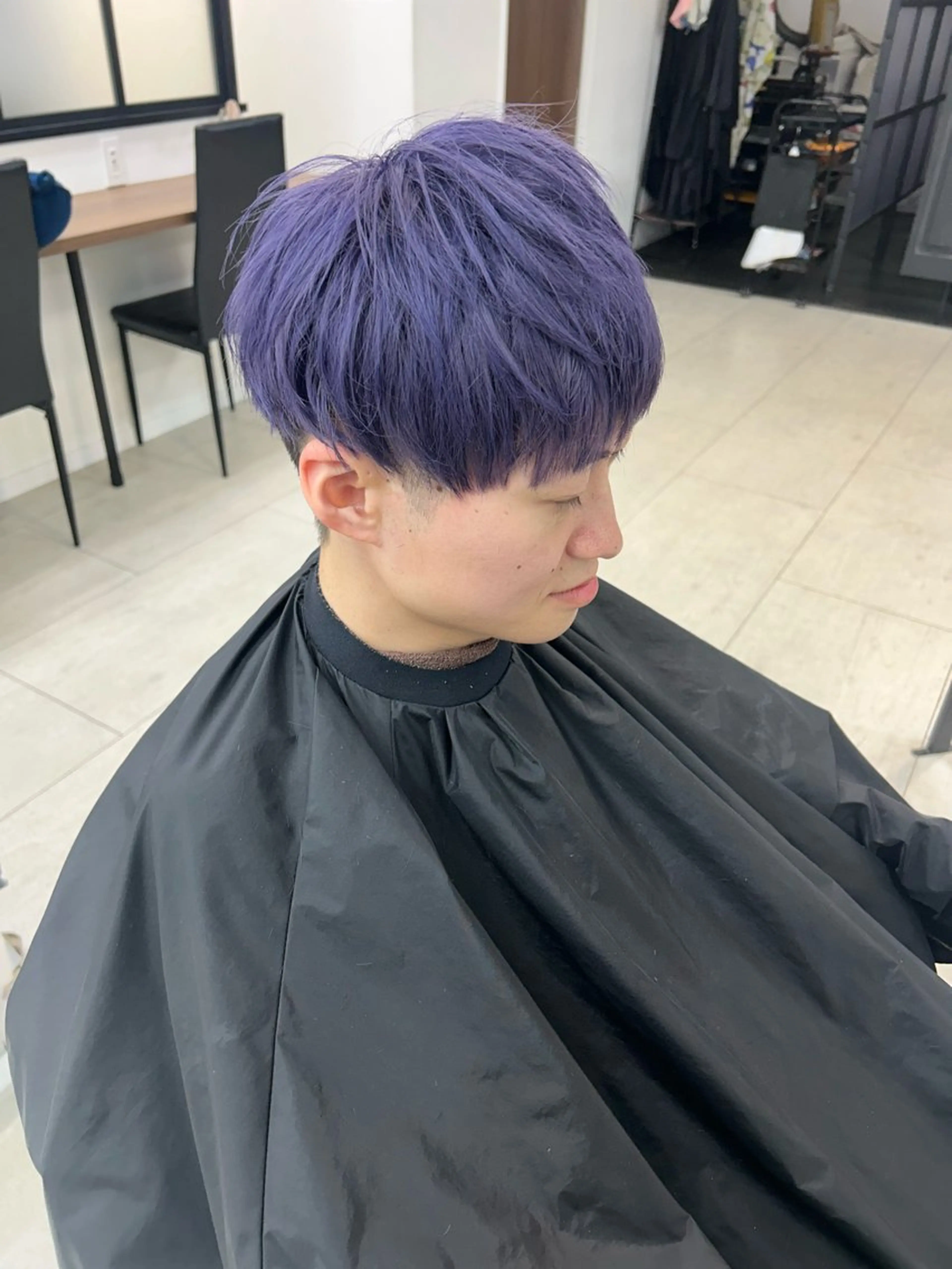 ショート カラー メンズ ブルーカラー ブルーバイオレット バイオレットカラー ヘアカラー メンズパーマの達人 /タカシマダイスケのヘアスタイル