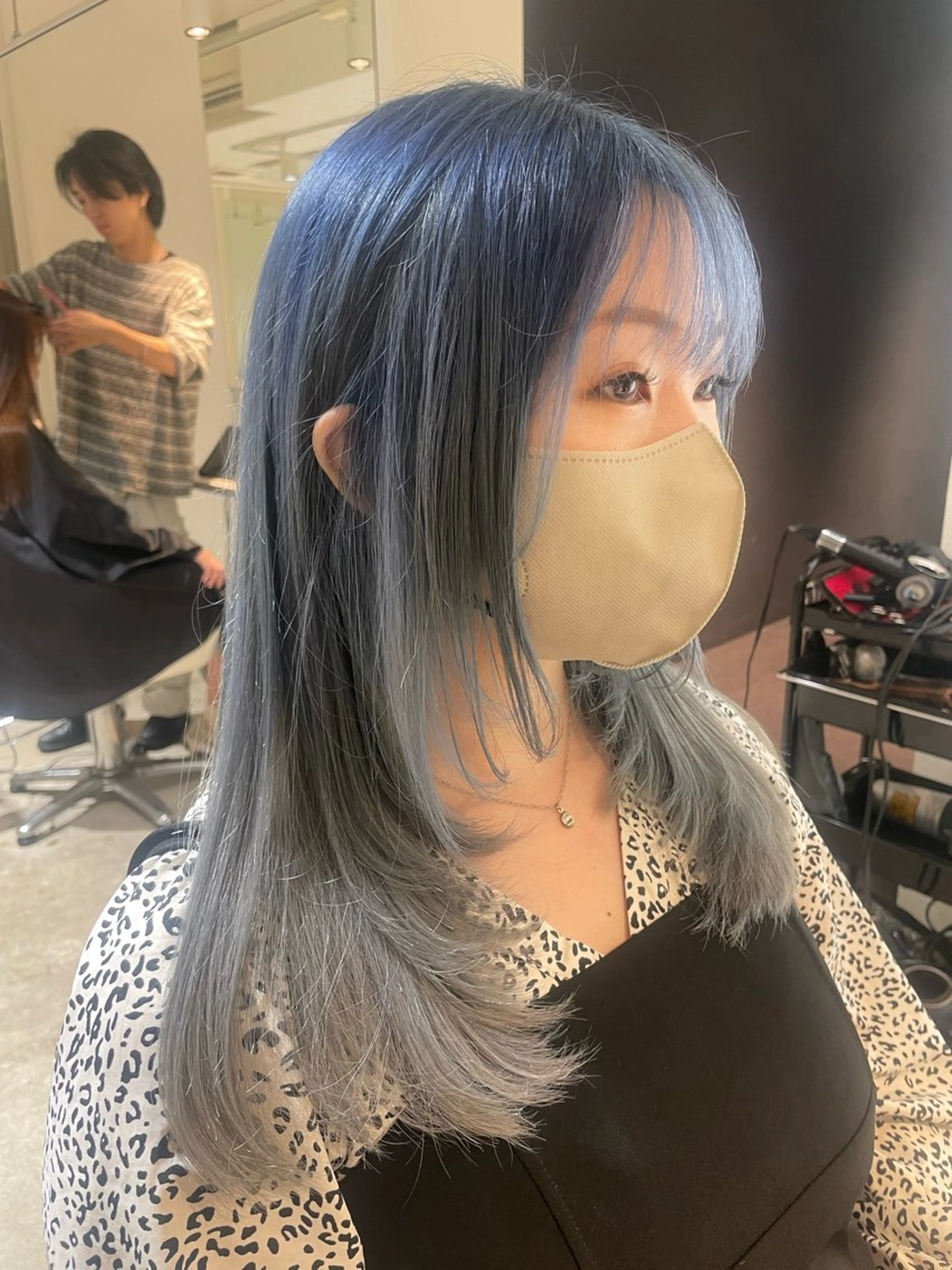 セミロング カラー ブルーカラー デザインカラー ミント ヘアカラー トリートメント ✨髪のソムリエ✨ 岩川和生（店長）🦄のヘアスタイル