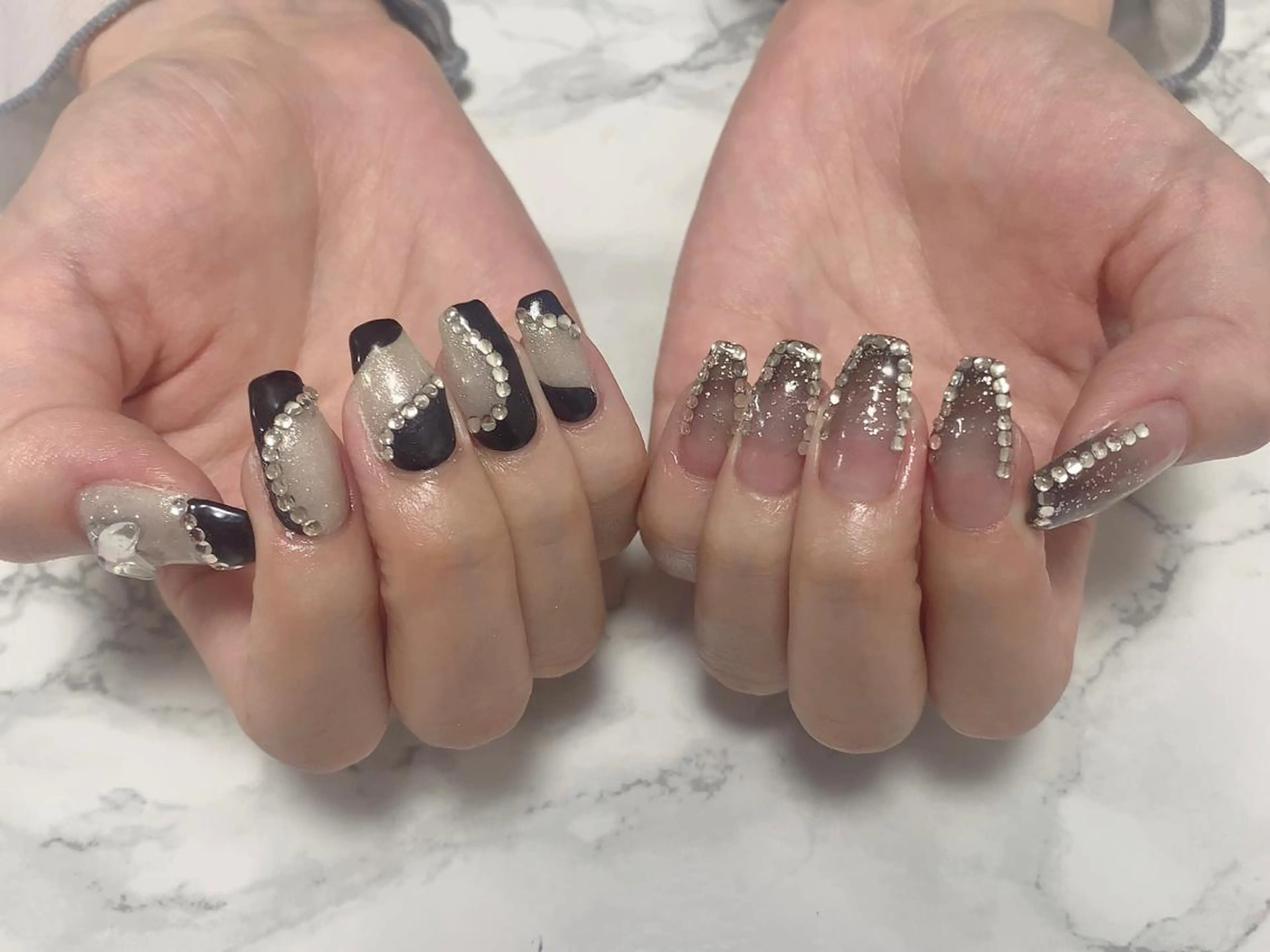 ネイル はな💎ネイル ワンホン、長さ出しのネイルデザイン