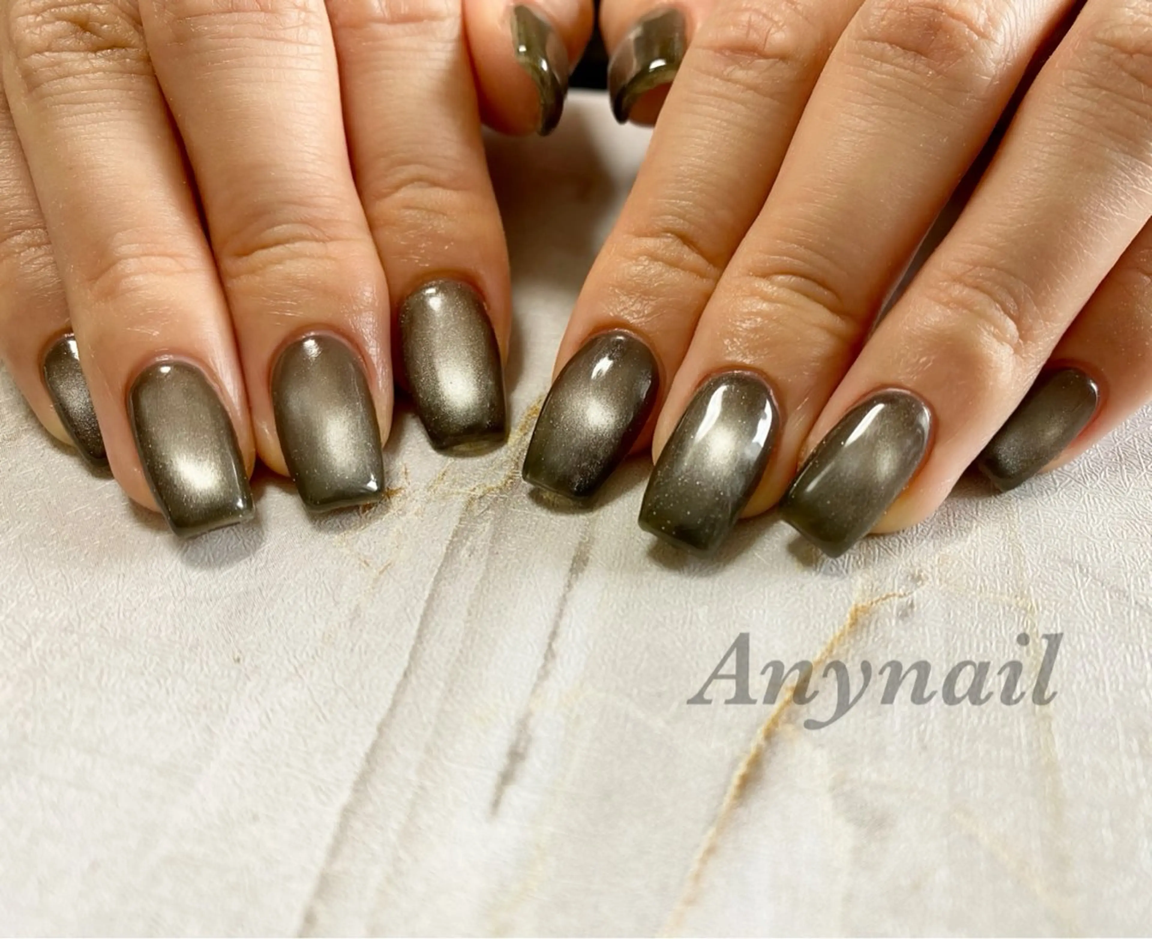 ネイル ブルー マグネットネイル 冬ネイル ハンドネイル 岩澤 恵子のネイルデザイン