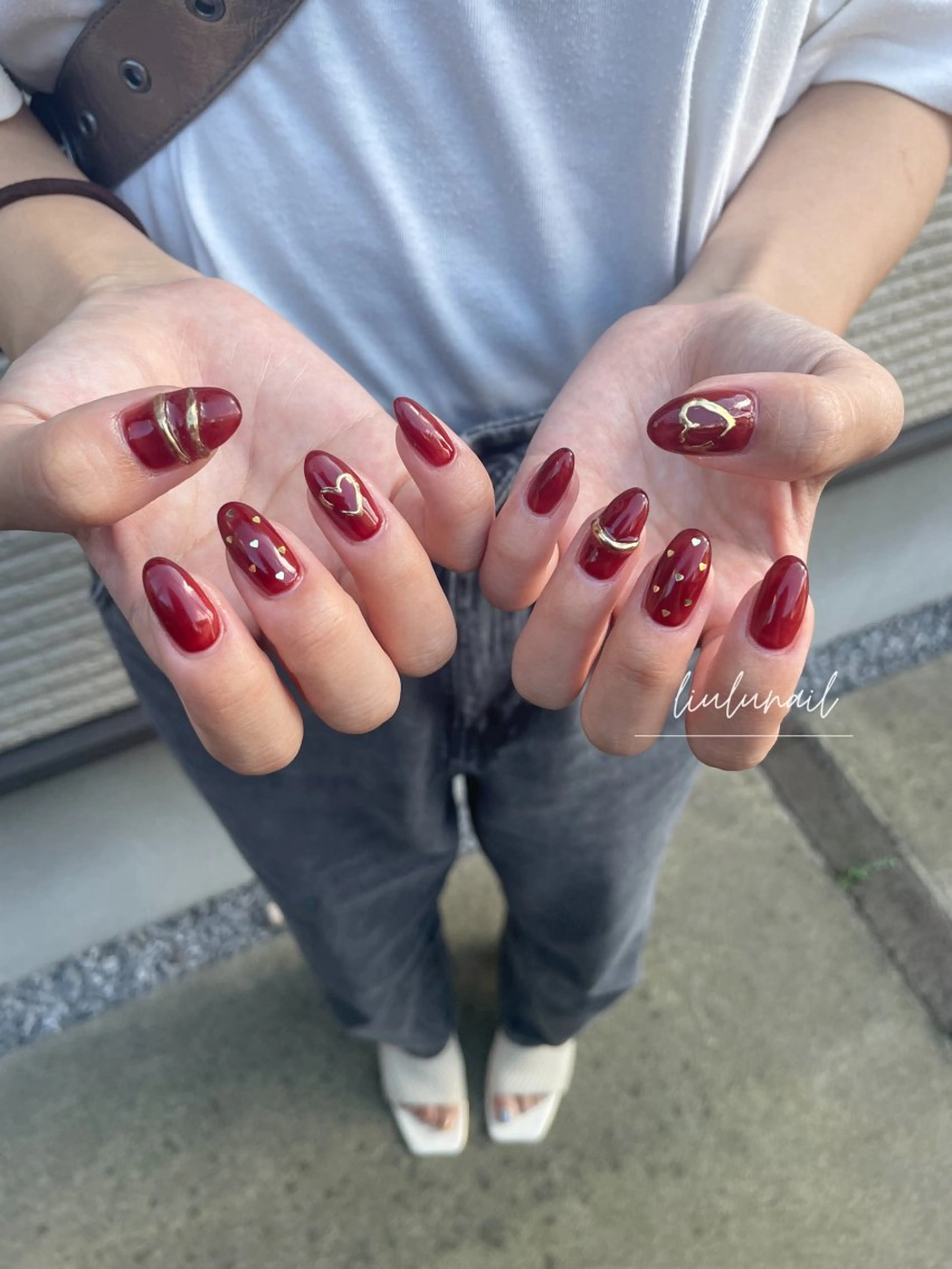 ネイル ボルドー 持ち込み liulu nailのネイルデザイン