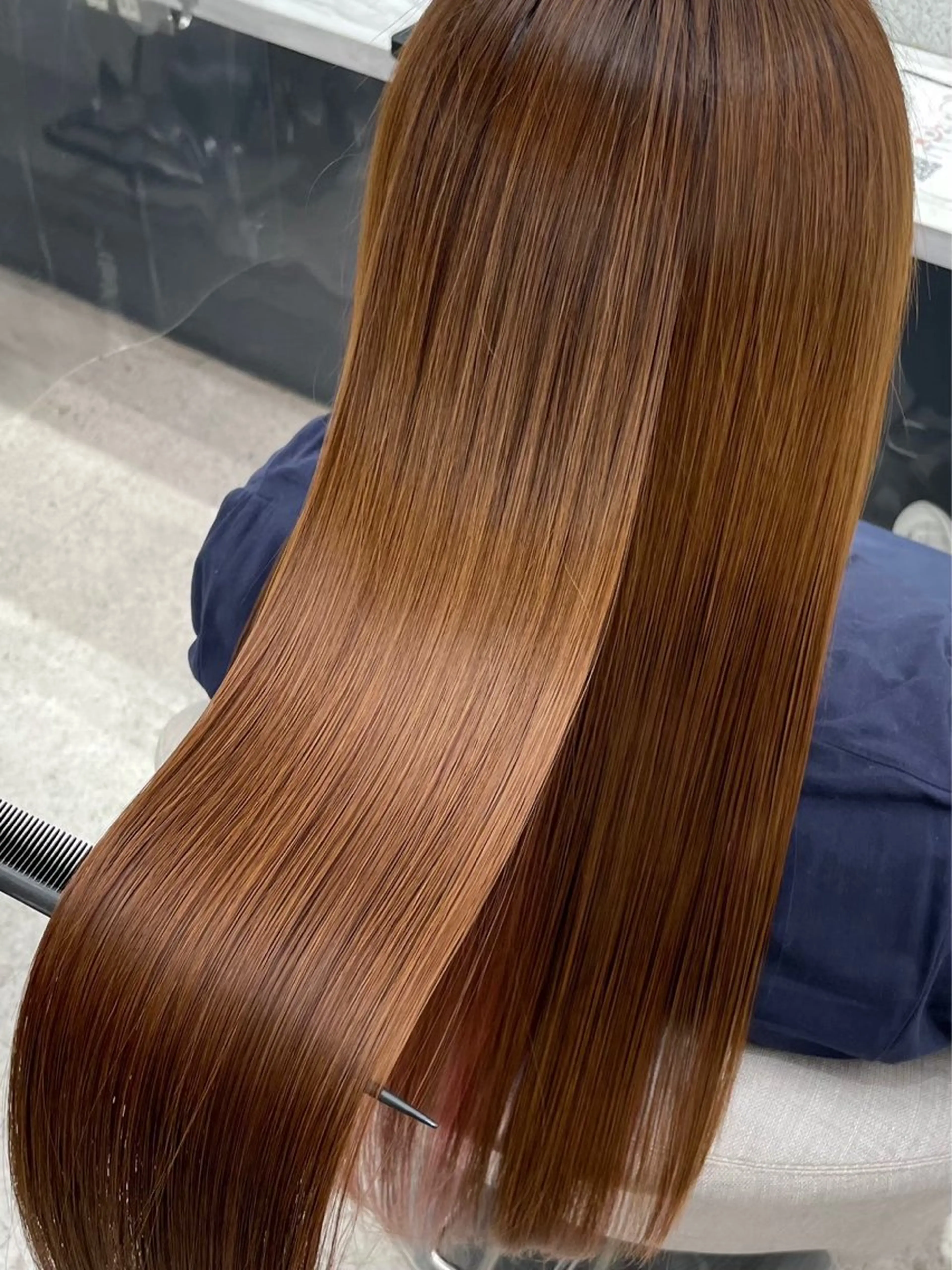 ロング ヘアカラー 縮毛矯正 りっきー🦋矯正 烏丸/縮毛矯正のヘアスタイル