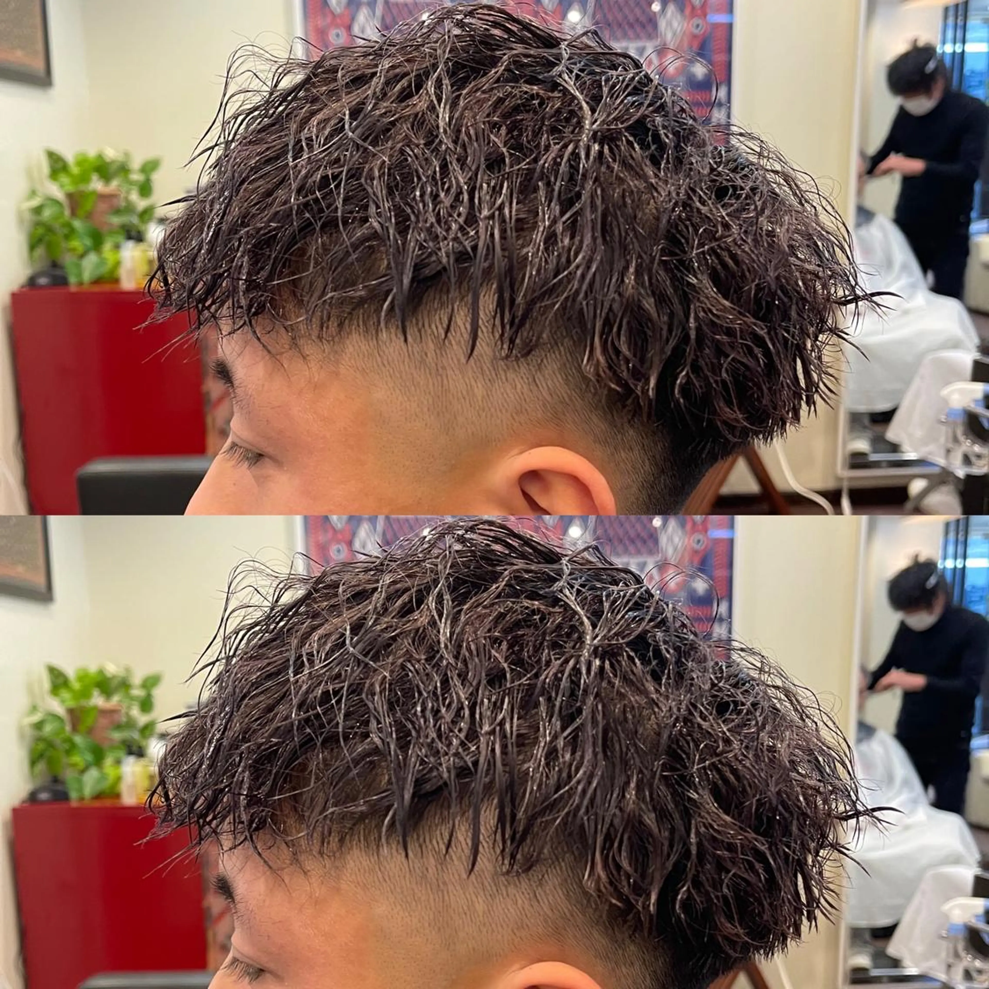 ショート パーマ メンズ カット パーマ peakshair所属・北堀江メンズパーマ 特化◎下村悠人のヘアスタイル