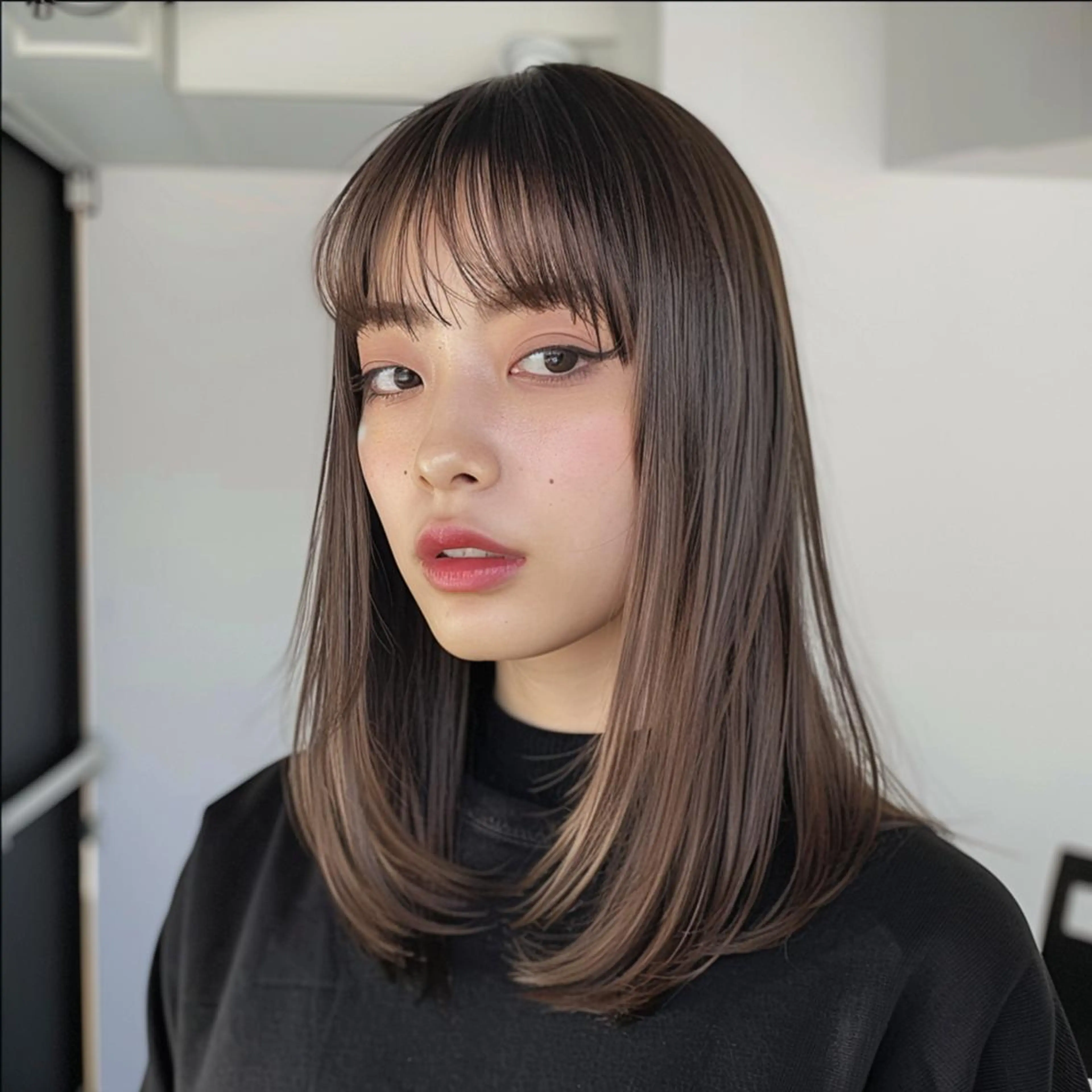 セミロング ボブ 髪質改善 縮毛矯正 酸性ストレート カット レヴ　草加駅3分🌻 ✂️早朝深夜営業🌱のヘアスタイル