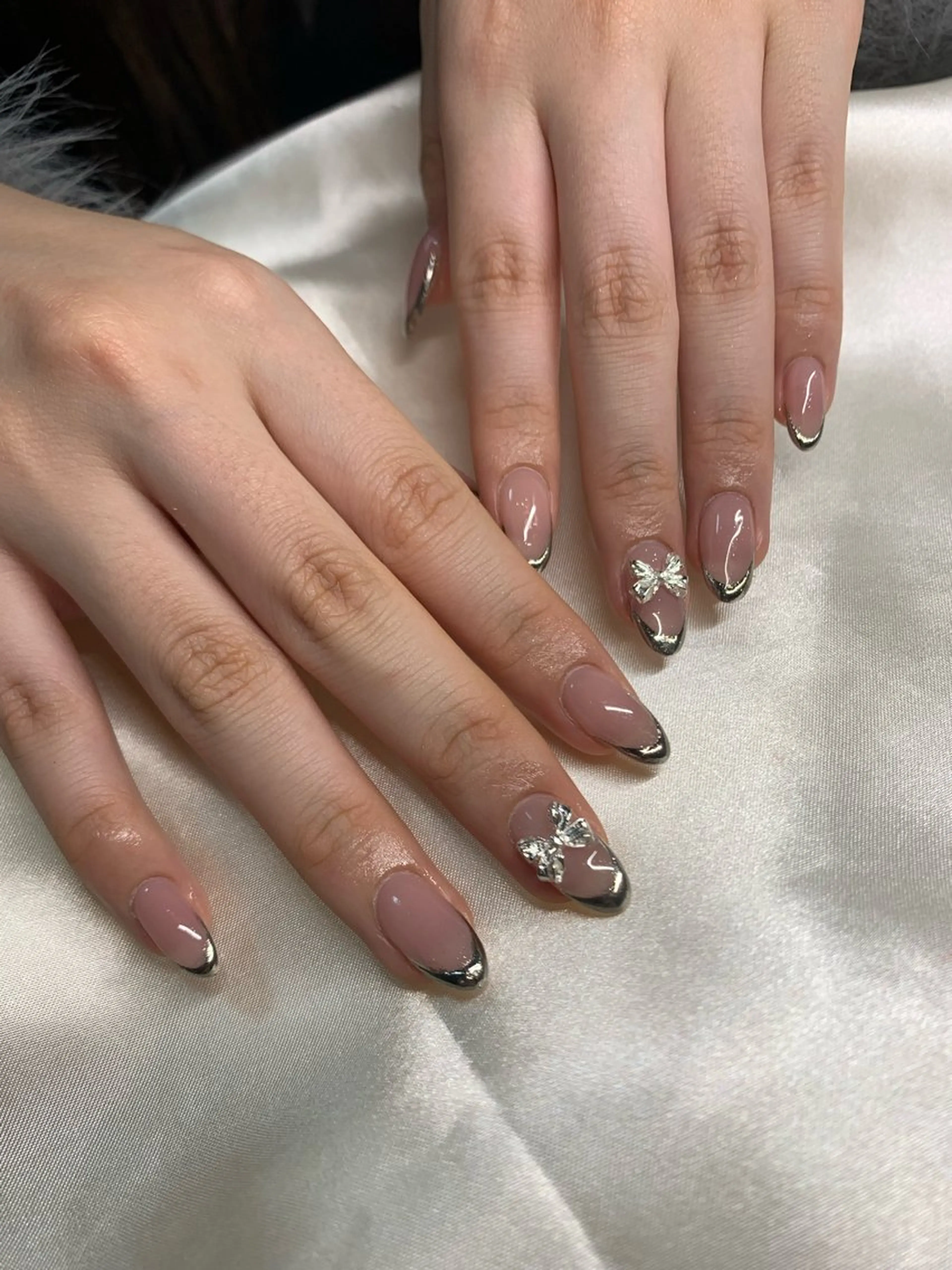 ネイル フレンチネイル ミラーネイル ハンドネイル ANA.CHUO NAILSのネイルデザイン