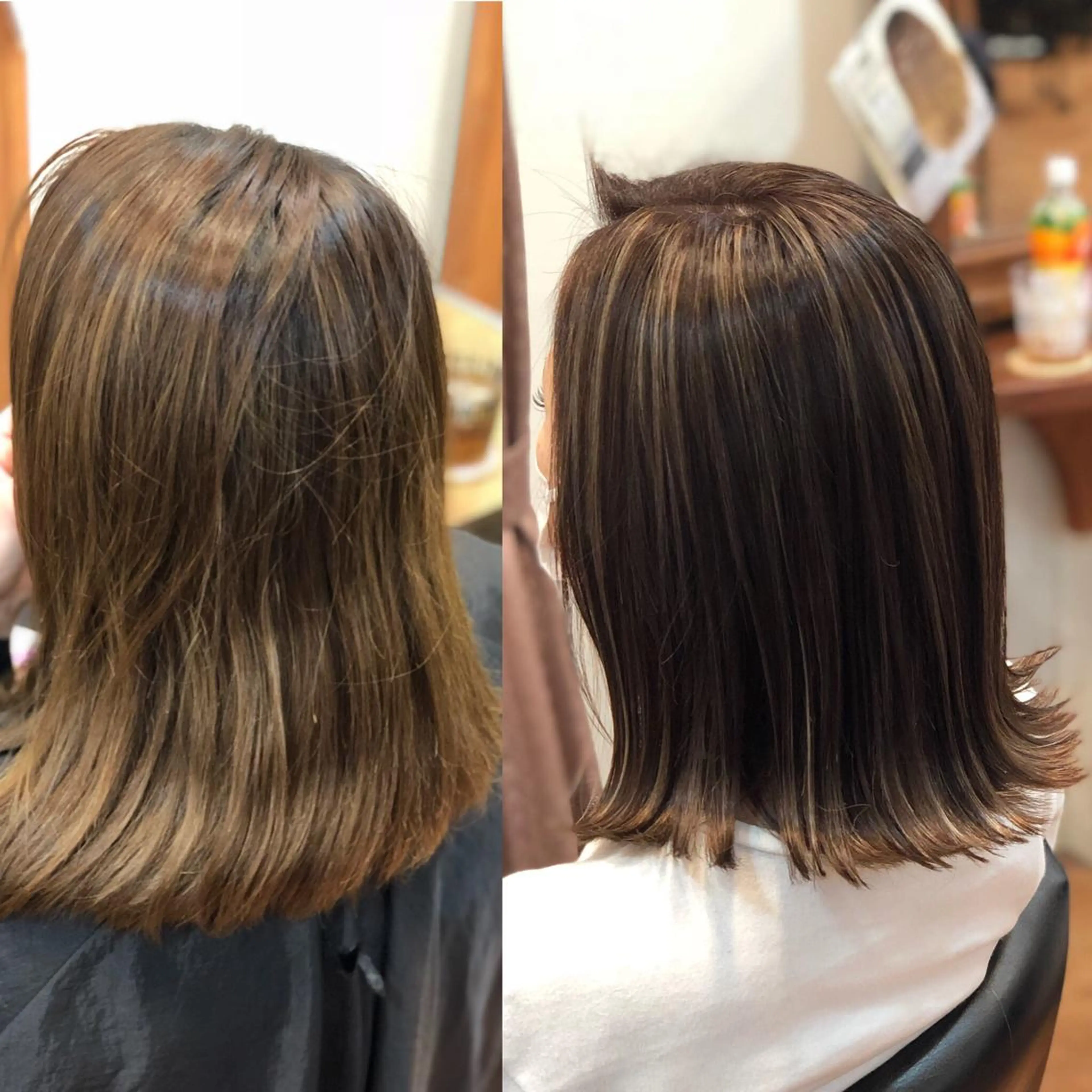 ショート ボブ 外ハネヘア ヘアカラー トリートメント LOCO Ko-kiのヘアスタイル